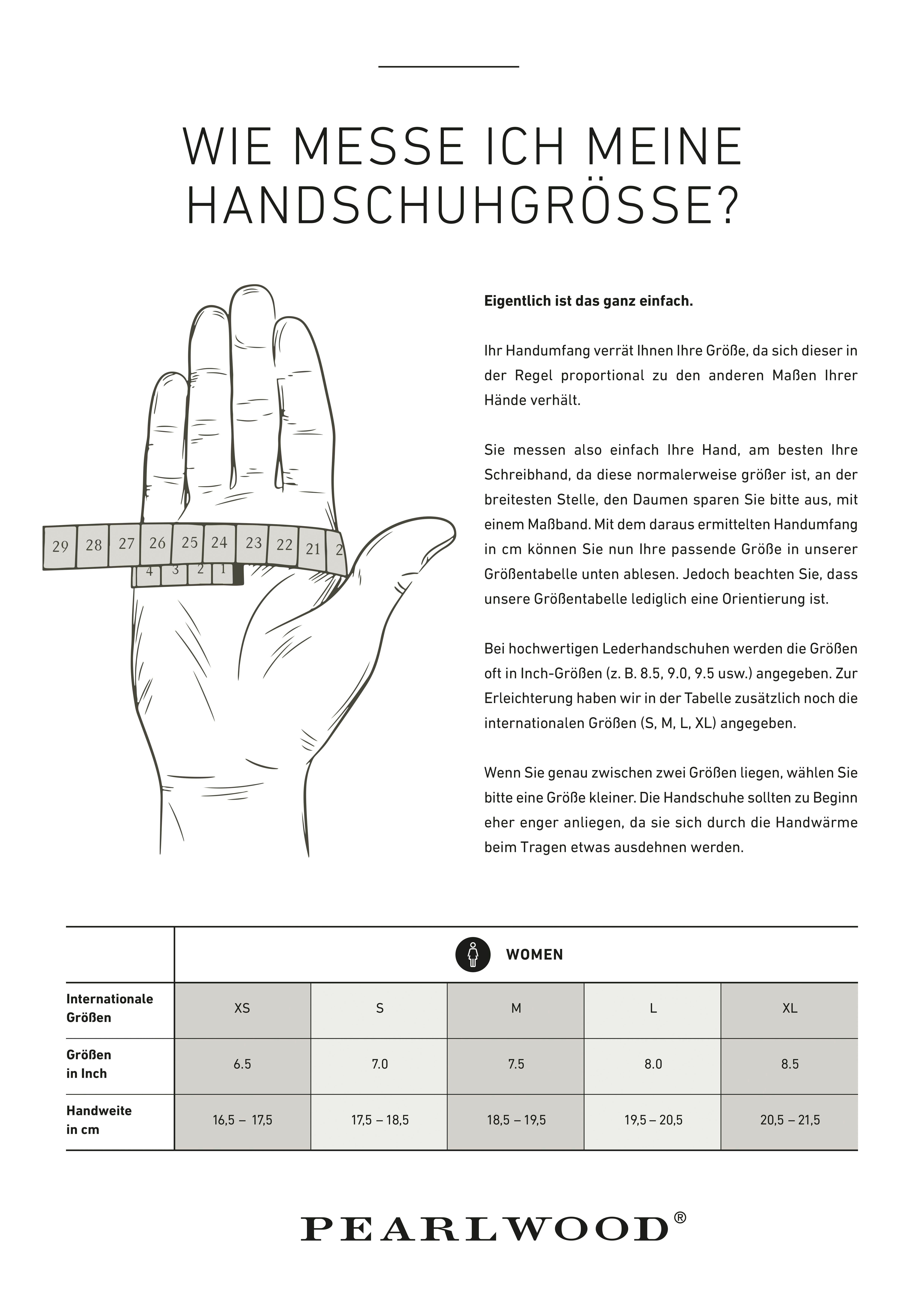 Touchscreen bedienbar - Lederhandschuhe PEARLWOOD Fingern 10 mit proofed