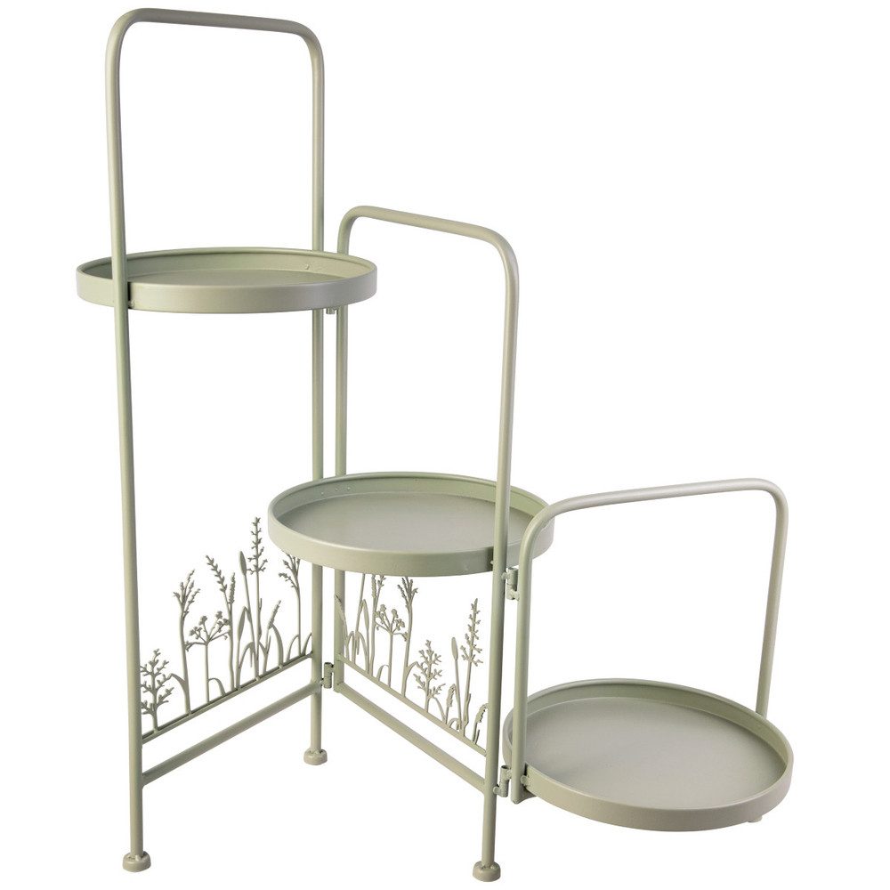 MICA Blumentopf Pflanzregal mit 3 Etagen - aus Metall - grau