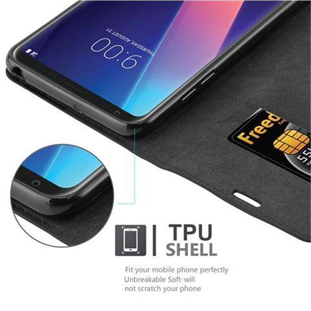 Cadorabo Handyhülle für LG V30 / V30+ / V30S / V30S+ Hülle LG V30 / V30+ / V30S / V30S+, Hülle Schutzhülle mit Standfunktion, Magnetverschluss und Kartenfach