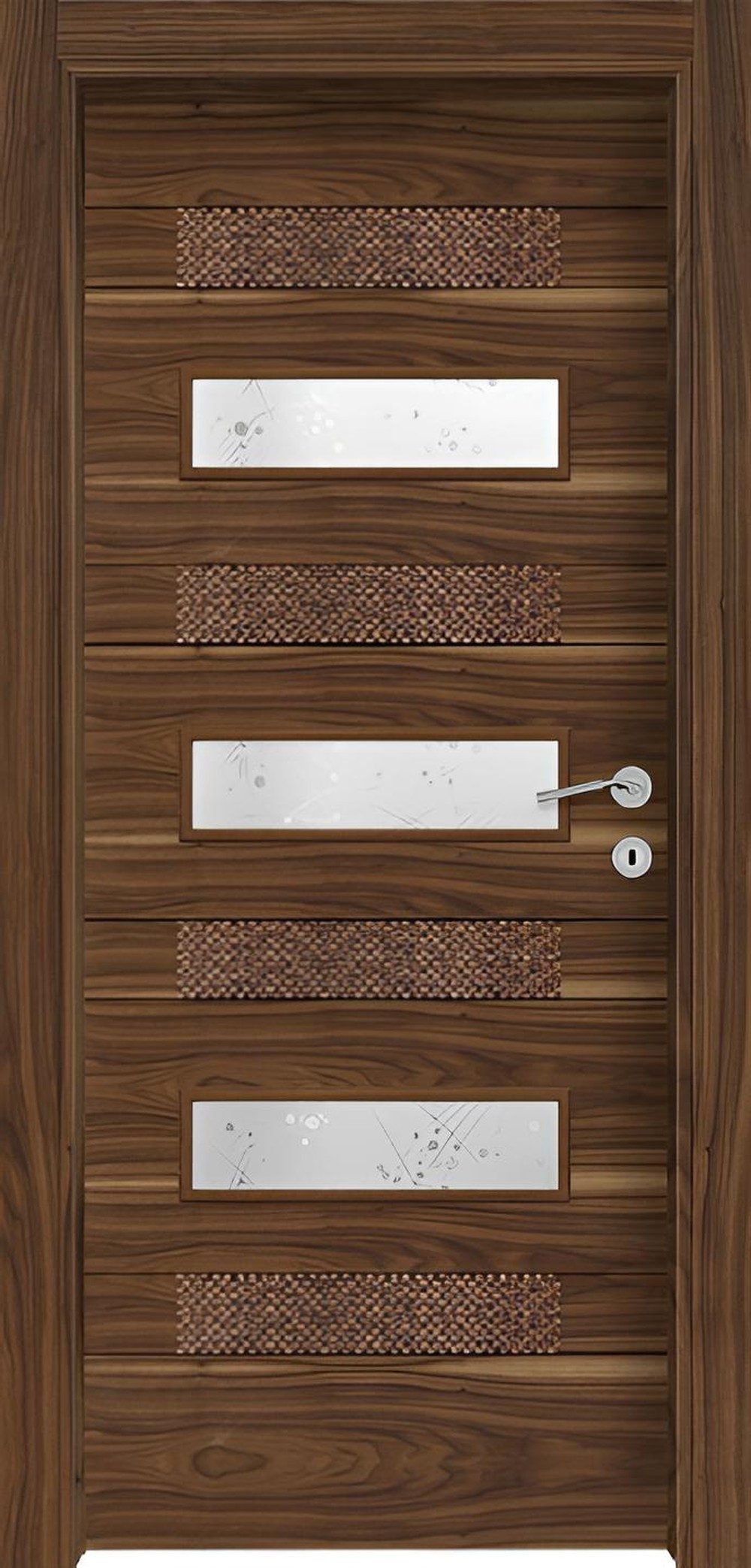 Xlmoebel Zimmertür Hochwertige dunkelbraune Holztür für stilvolle Innenräume (Einzeltür, 1-St), Made in Europa