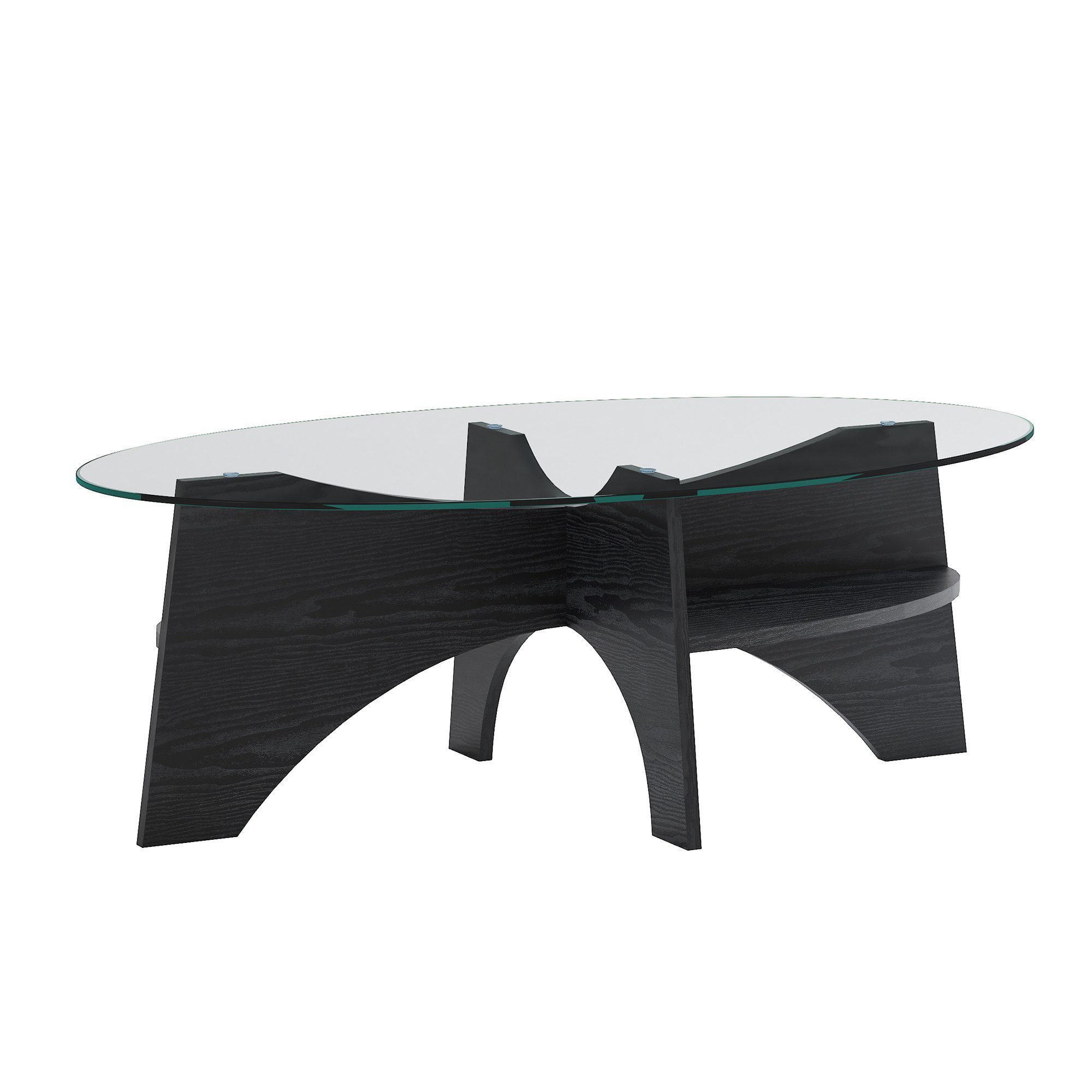 gopop Couchtisch Ovaler Glas-Wohnzimmertisch mit Stauraum, 6mm Hartglas (1-St), als Beistelltisch & Serviertisch 105x60x36cm