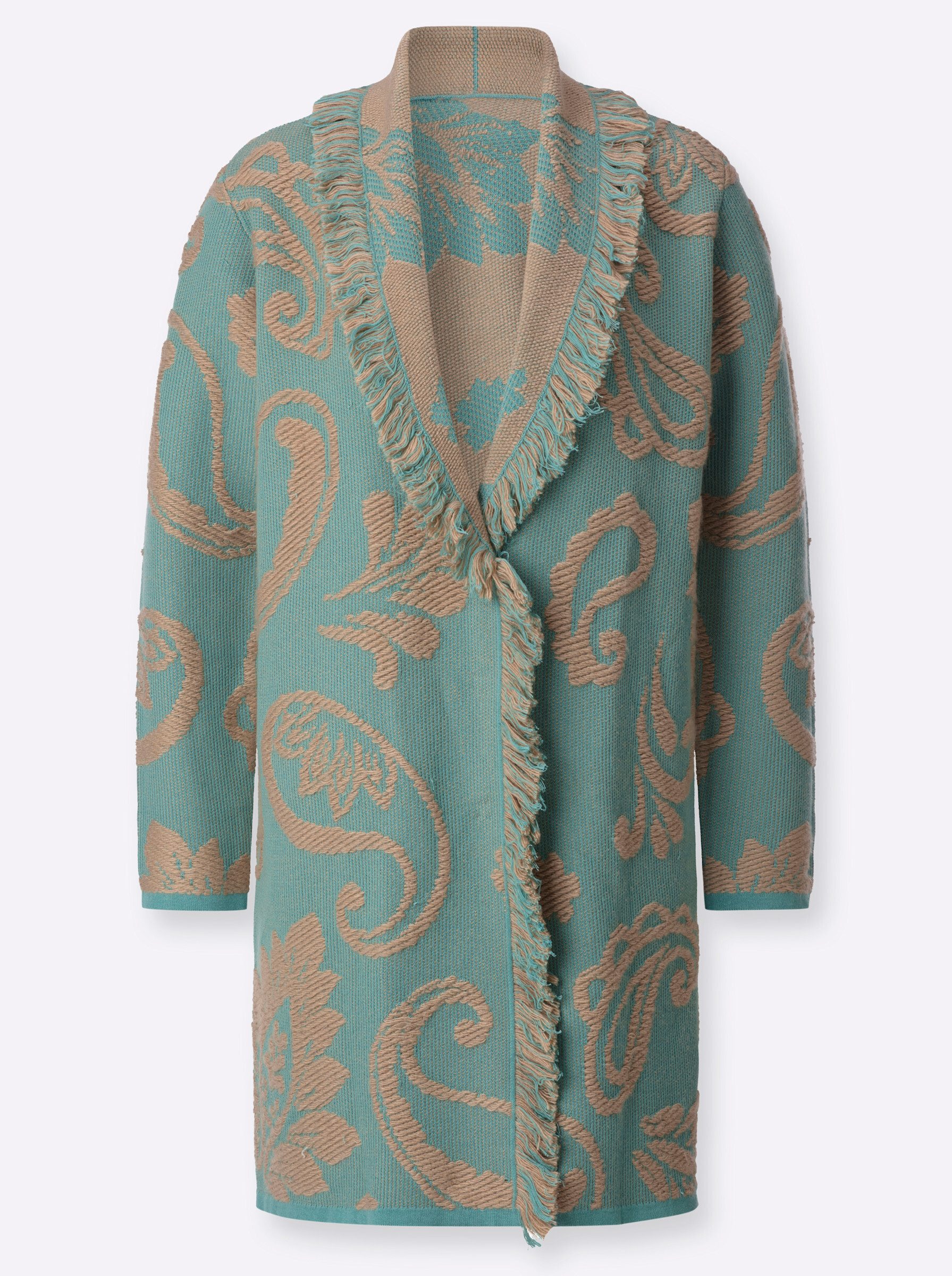creation L Strickjacke Jacquard-Strickjacke Langarm Jacquard