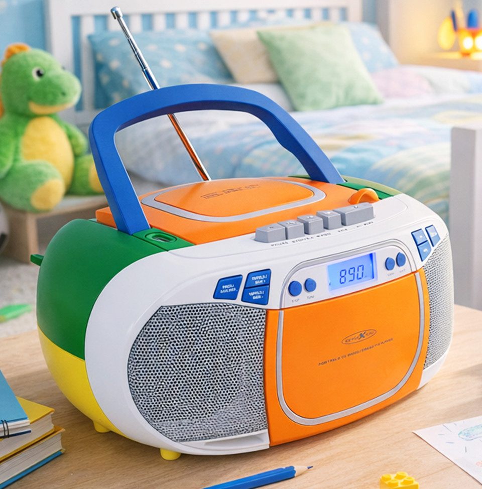 Reflexion RCR2880 Boombox (UKW PLL Stereo Radio, 40 W, Radio, Kassette, USB, CD, MP3 und AUX-IN)