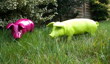 colourliving Tierfigur Dekofigur Schwein Ferkel Brommel brombeer 60 cm Gartenfigur Tierfigur, witzige Gartendekoration