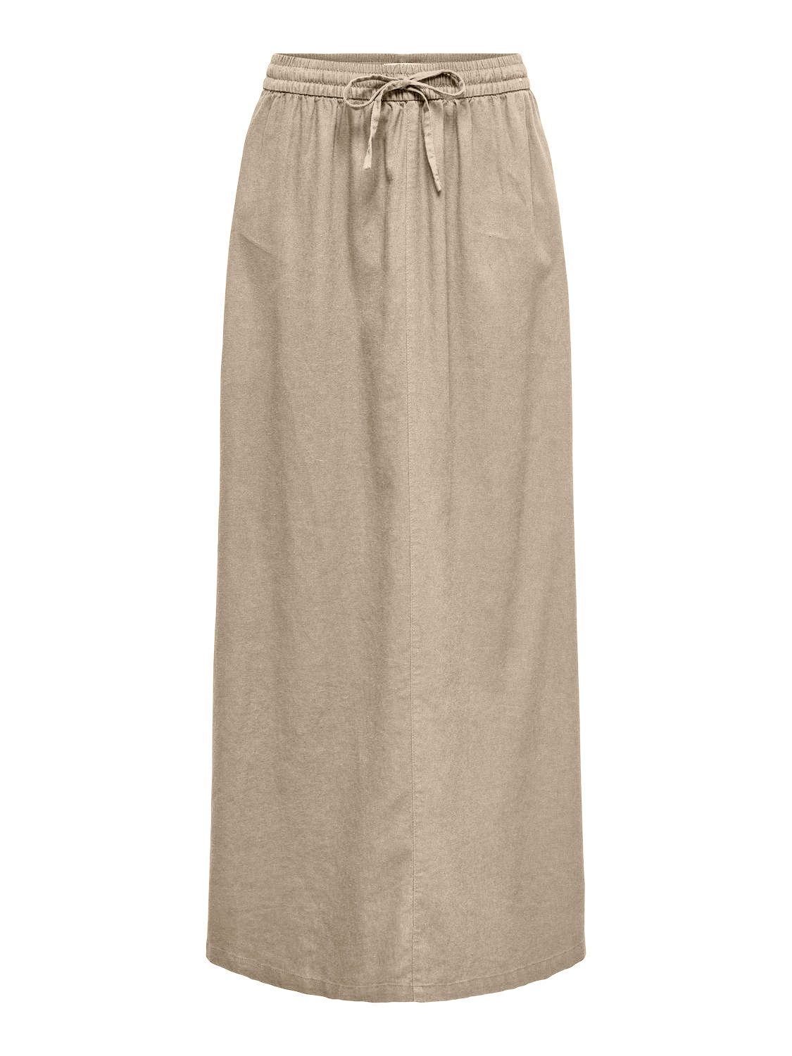 ONLY Bleistiftrock ONLCARO HW LINEN BL LONG SKIRT CC P Oxford Tan