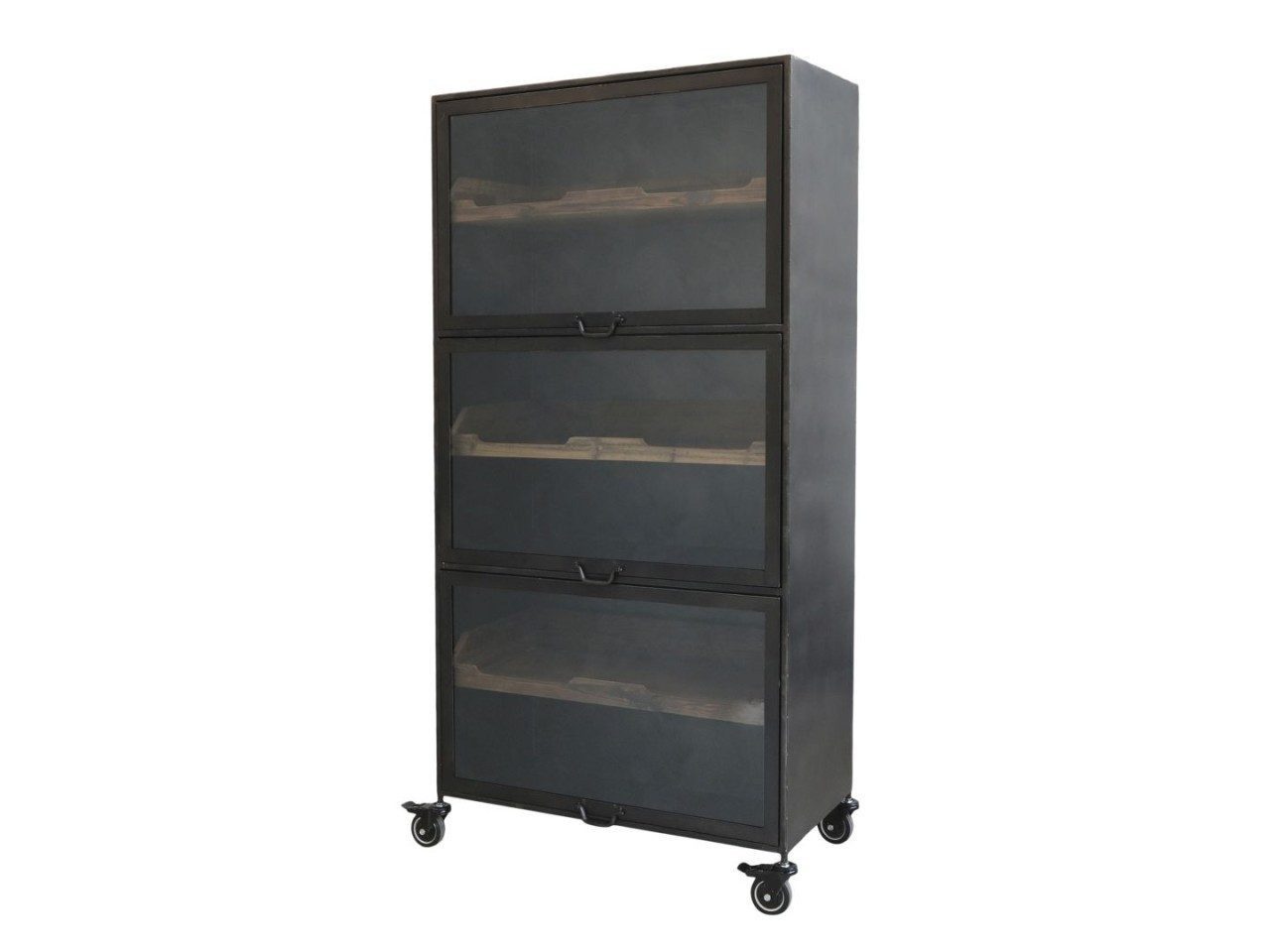 Chic Antique Vitrine Geschirrschrank Industrial Coventry Metall