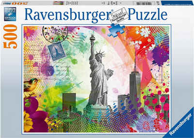 Ravensburger Puzzle Postkarte aus New York, 500 Puzzleteile, Made in Germany; FSC® - schützt Wald - weltweit