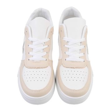 Ital-Design Damen Low-Top Freizeit Sneaker (86344924) Keilabsatz/Wedge Sneakers Low in Weiß