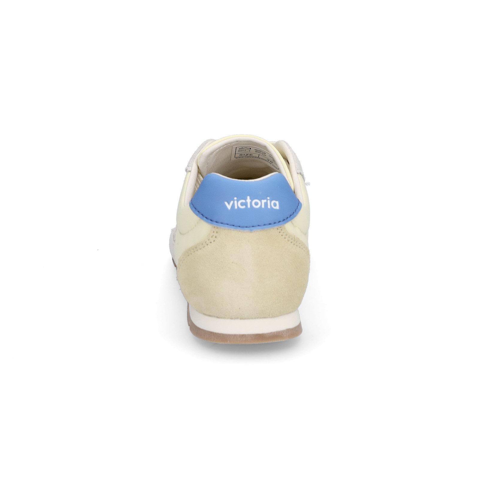 Victoria Aster Damen Sneaker Fersenpatch aus Glattleder in Kontrastfarbe