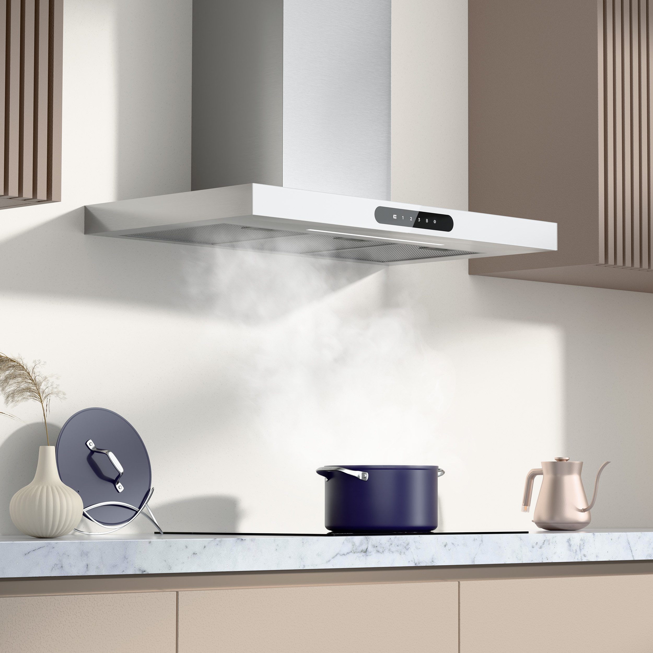 CIARRA Wandhaube VM9102W Serie CIARRA Dynamic VM9102W, A+++ 650m³/h Dunstabzugshaube 90 cm Abzugshaube App SensorTouch
