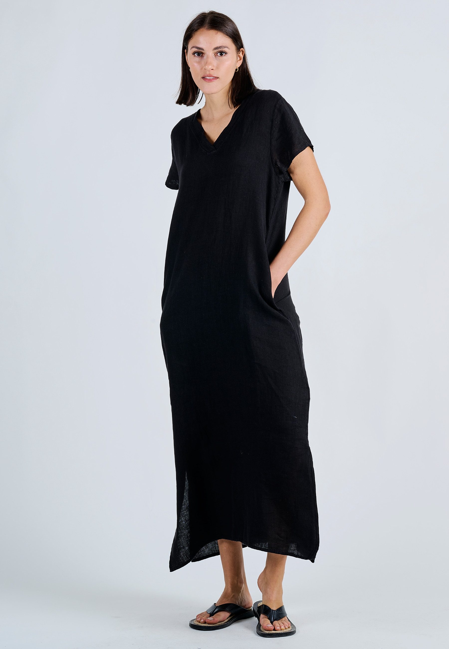 Andijamo-Fashion Maxikleid LINEN FLOW Locker geschnittenes günstig online kaufen