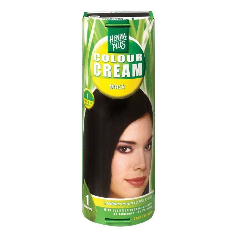 Henna Plus Haarfarbe Colour Cream - 1 Black 60ml