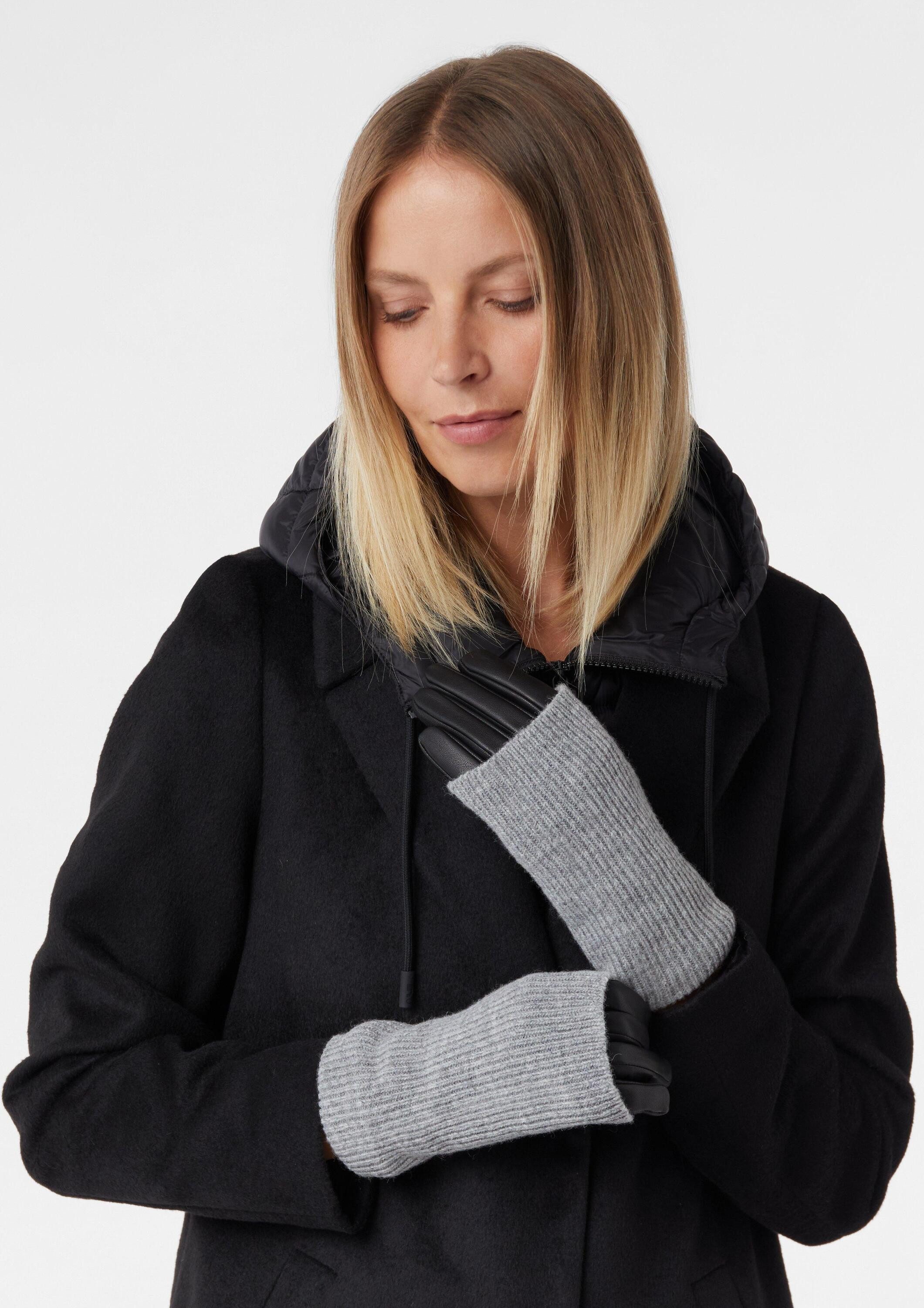 comma Strickhandschuhe Handschuhe Lederhandschuhe mit Strickstulpe günstig online kaufen