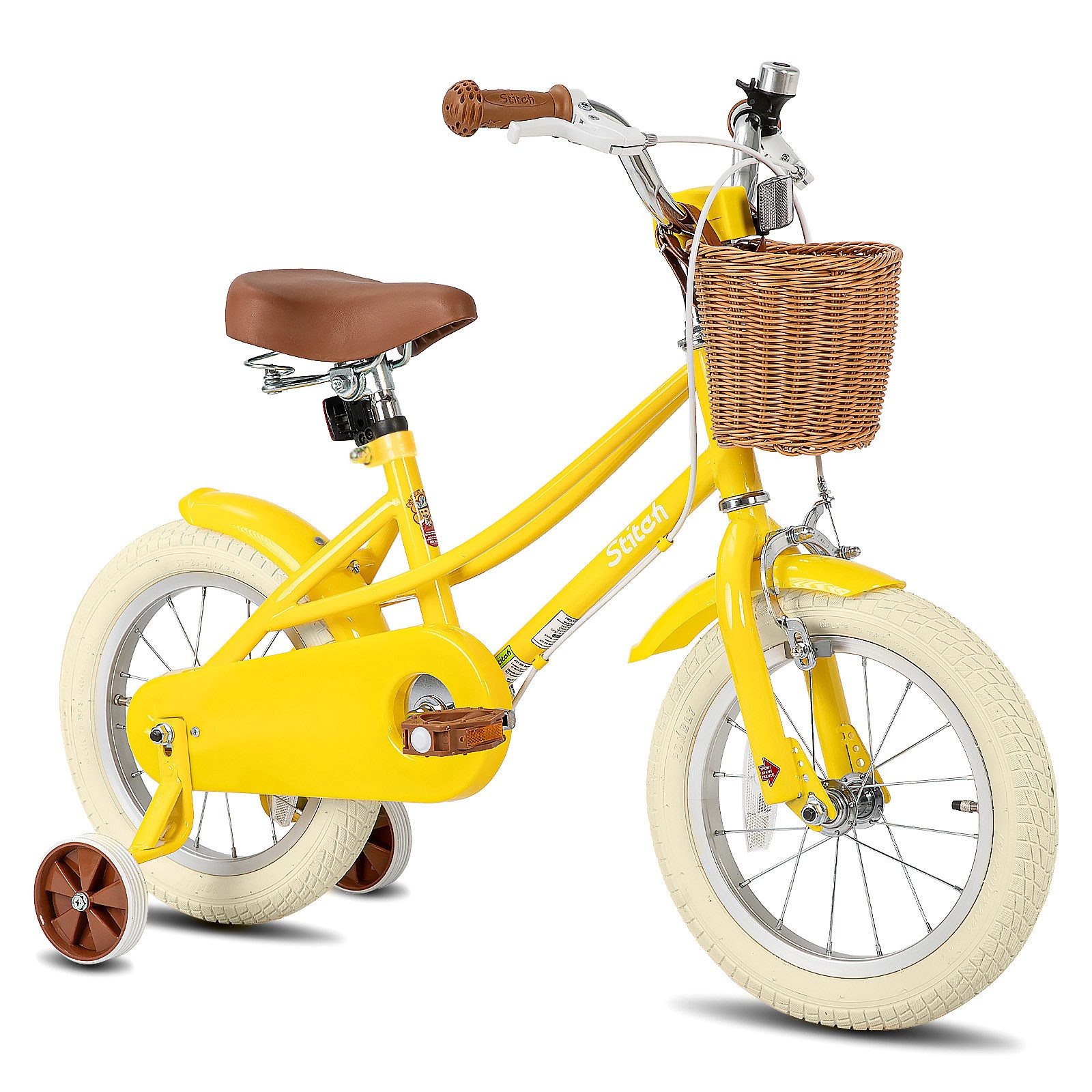 JOYSTAR Kinderfahrrad 12/14/16/18/20 Kinderfahrrad für 2-13 Jahre alte Mädchen, 12" 14" 16" Zoll mit Stützrädern & Korb, Kotflügel 20 Zoll mit Ständer