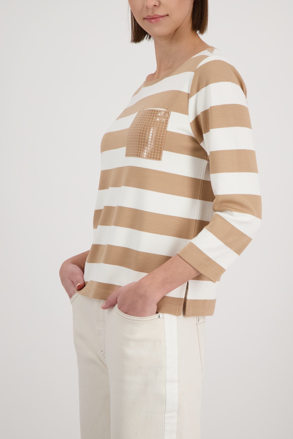 Monari Sweatshirt Sweatshirt Ringel + Schmuck Regular fit mit Streifen günstig online kaufen
