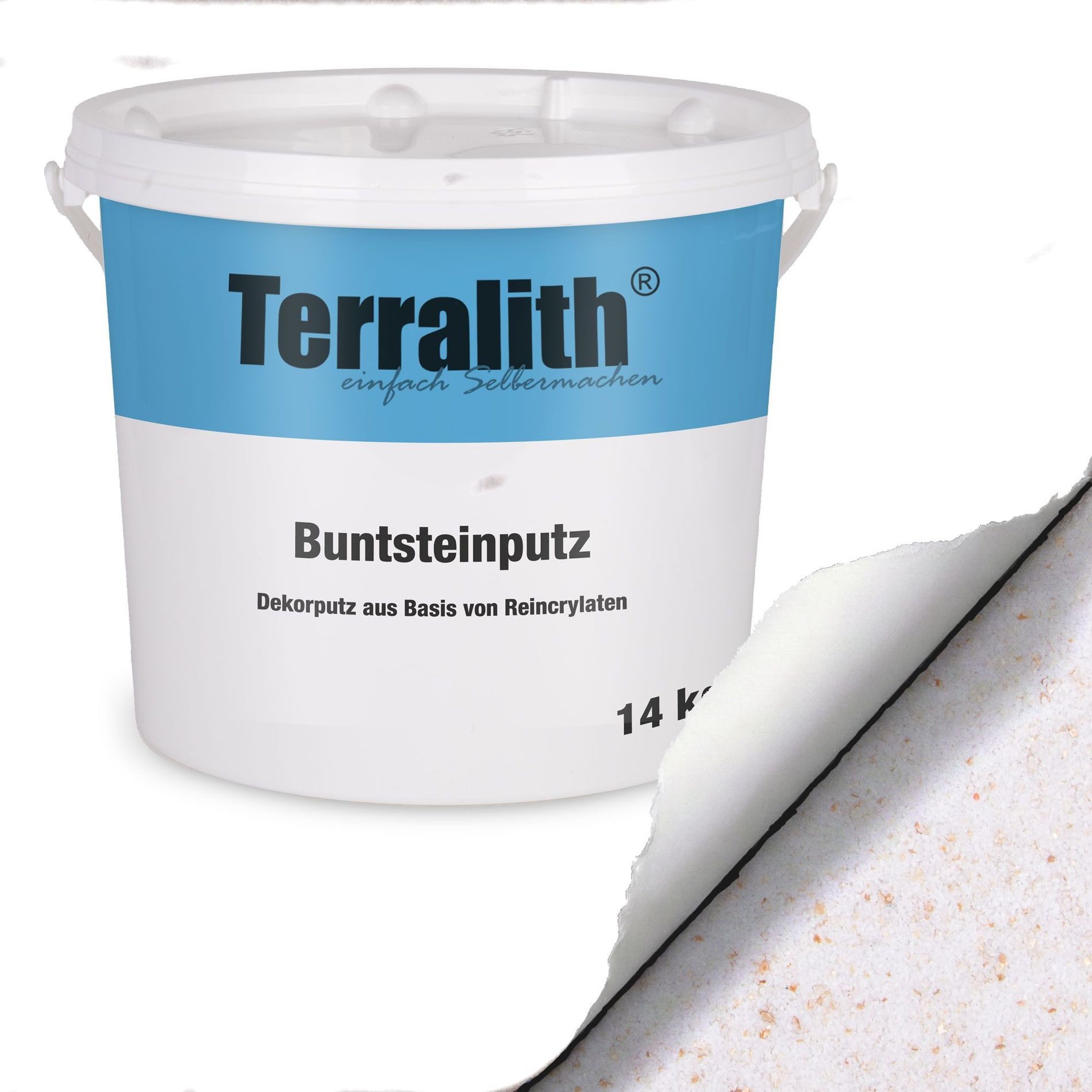 Terralith® Kunstharzputz Buntsteinputz Mosaikputz 1mm -14 kg- BSP1078 (Eimer, Verarbeitungsfertig) Dekorationsputz aus Marmor-Granulat bzw. eingefärbter Körnung
