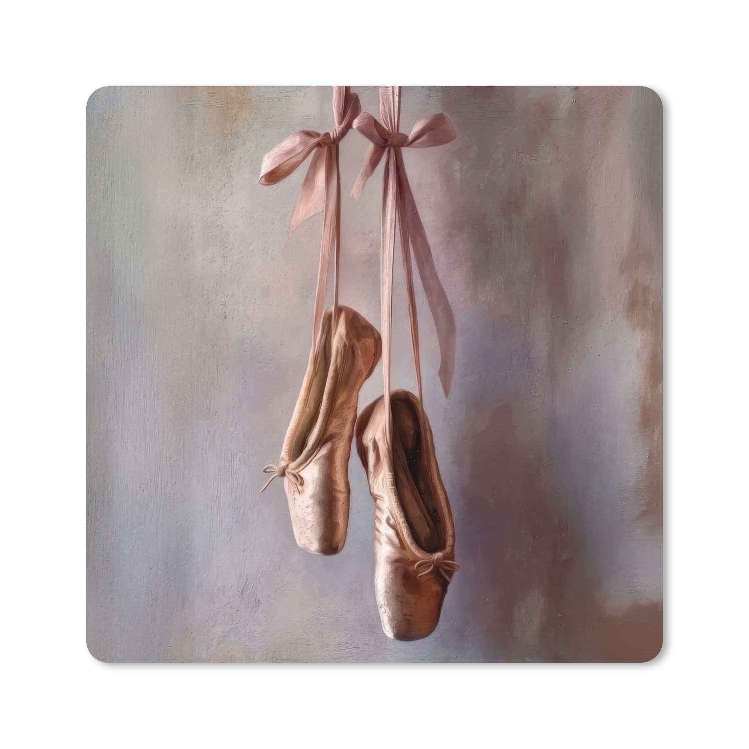 MuchoWow Mauspad Ballettschuhe - Satin - Erdtöne (1-St), Schreibtischunterlage, Gaming Deko PC, Gaming Setup, 40x40 cm
