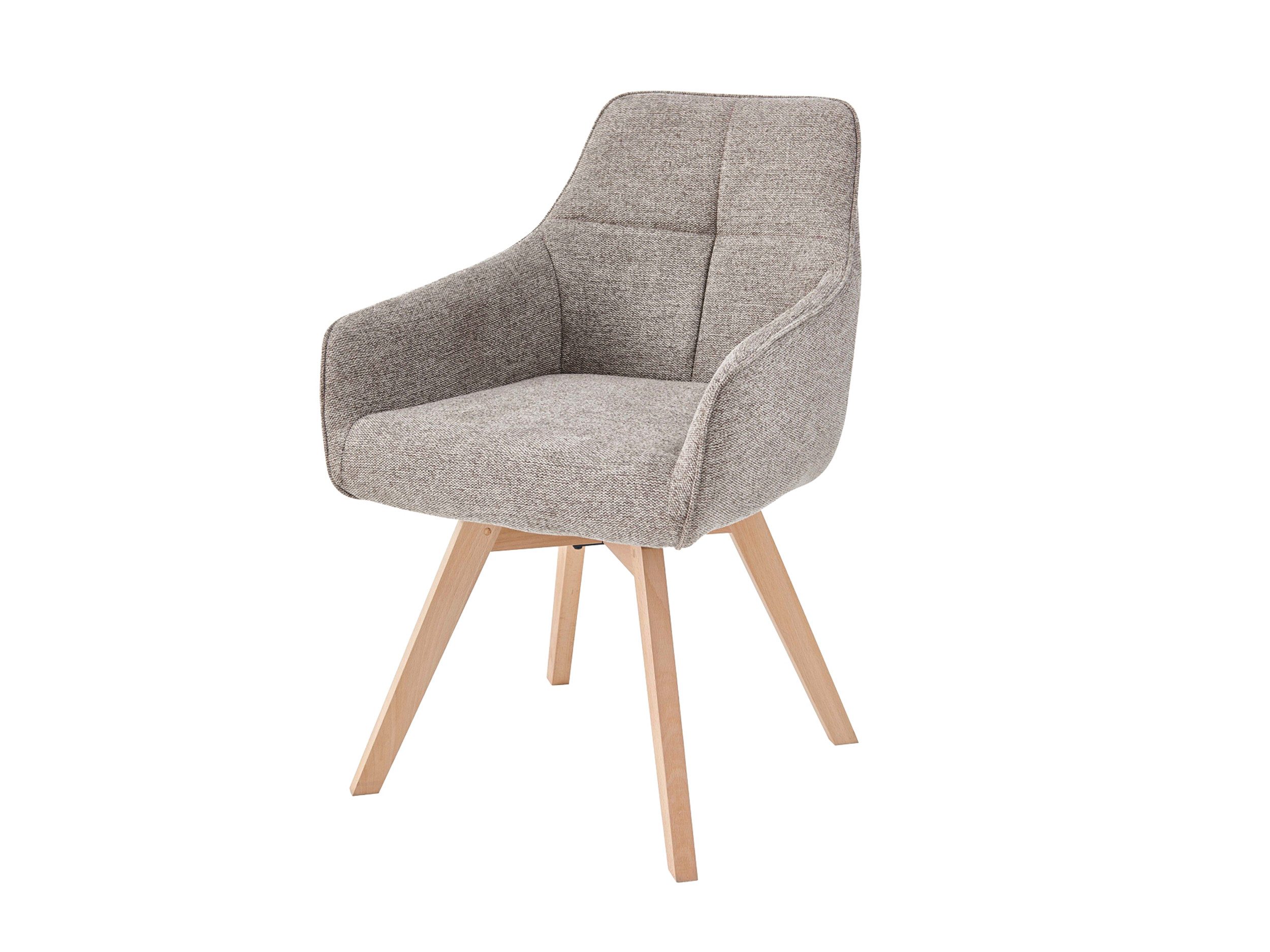Massivart® Polsterstuhl 360 Grad drehbar, Esszimmerstuhl mit Armlehnen, Webstoff, »LIPARI«, Sitz fest gepolstert • Federkorb • Gestell Eiche farbig • BOHO Stil