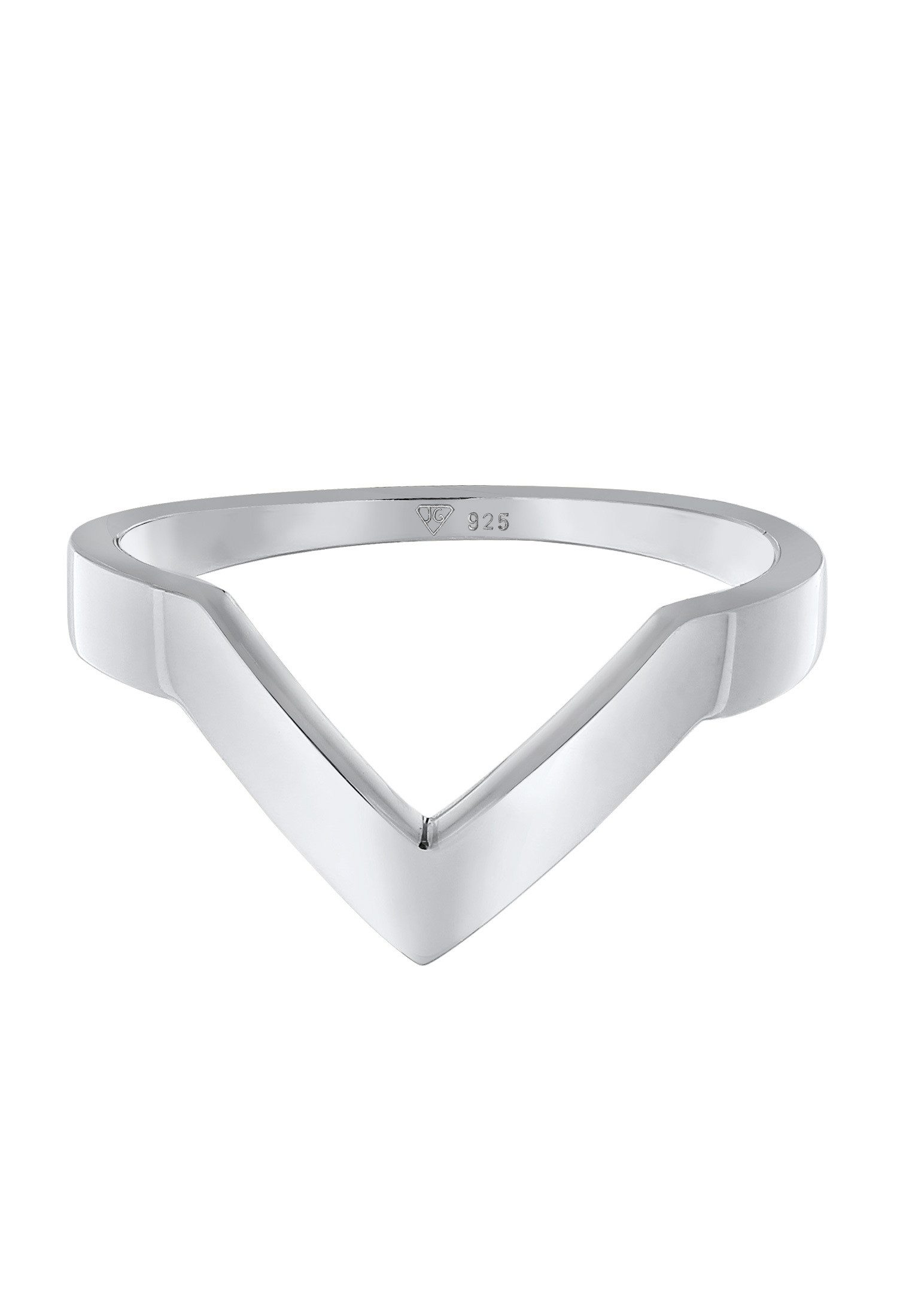 Elli Premium Fingerring V-Form Basic 925 Silber, Geo