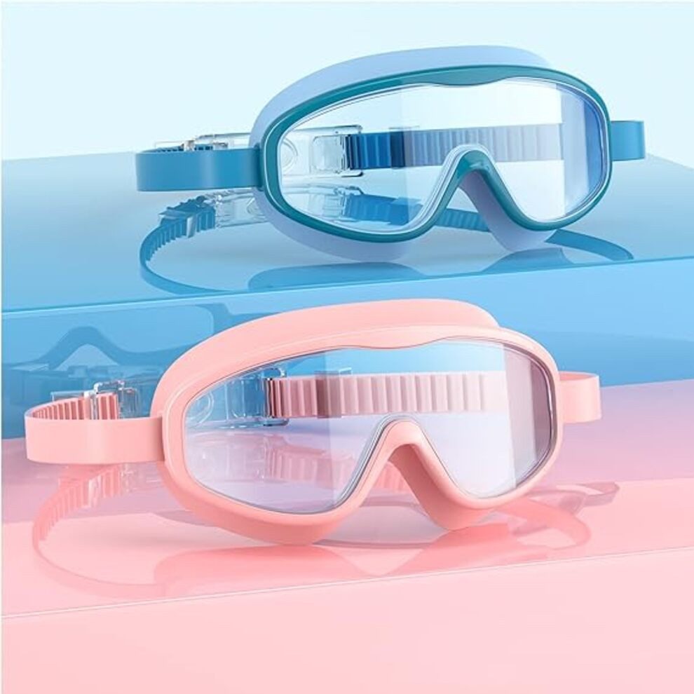 Schwimmbrille Schwimmbrille Anti-Beschlag UV-Schutz Kein Auslaufen Blau Rosa