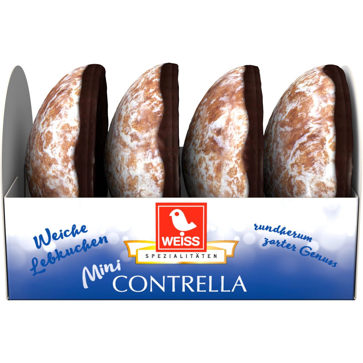 WEISS Süßigkeit, Weiss Mini Contrella weiche Lebkuchen mit Schokoladen Genuss 50g