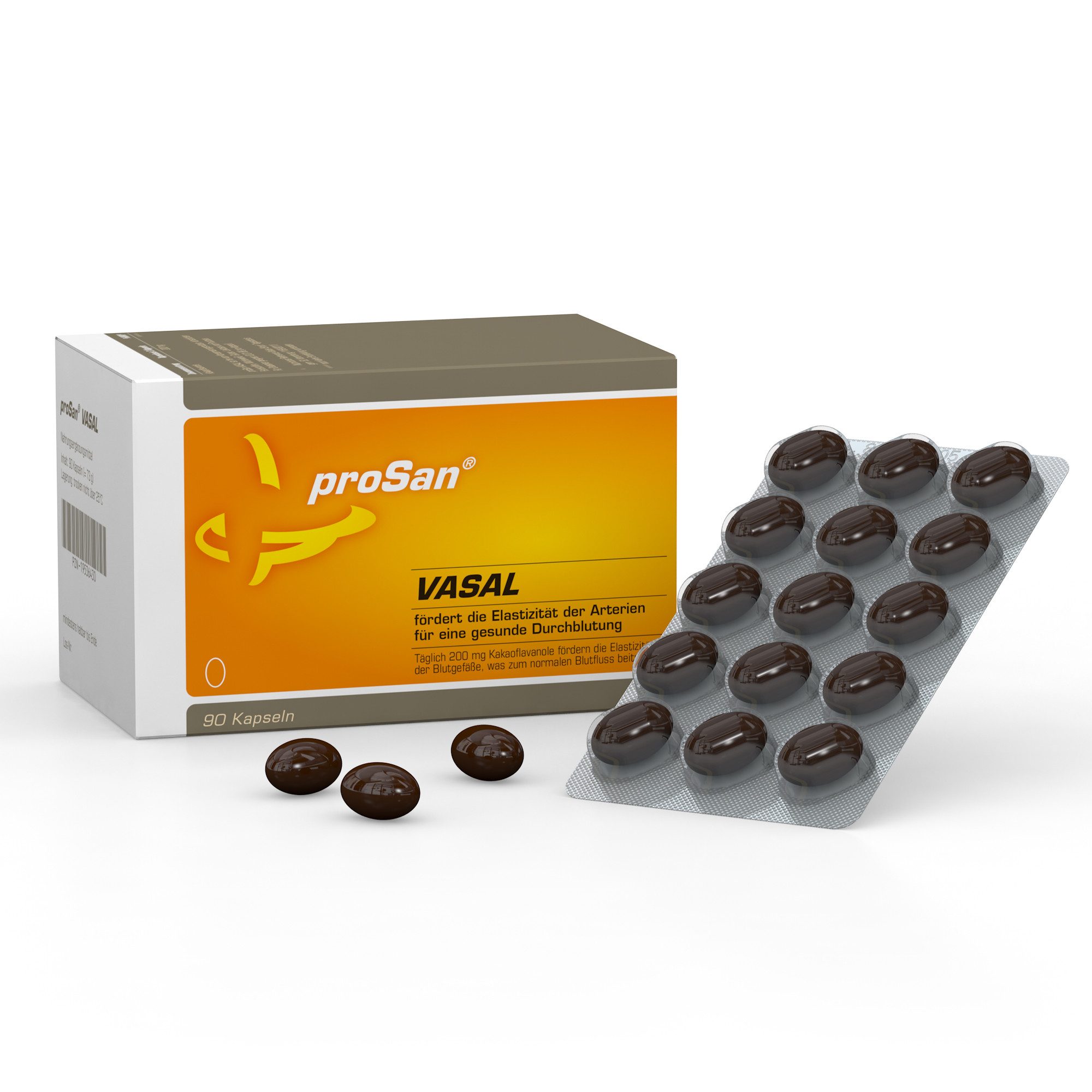 proSan VASAL, 200 mg Kakaoflavanole fördern einen normalen Blutfluss Kapseln, 90 St., 73 g