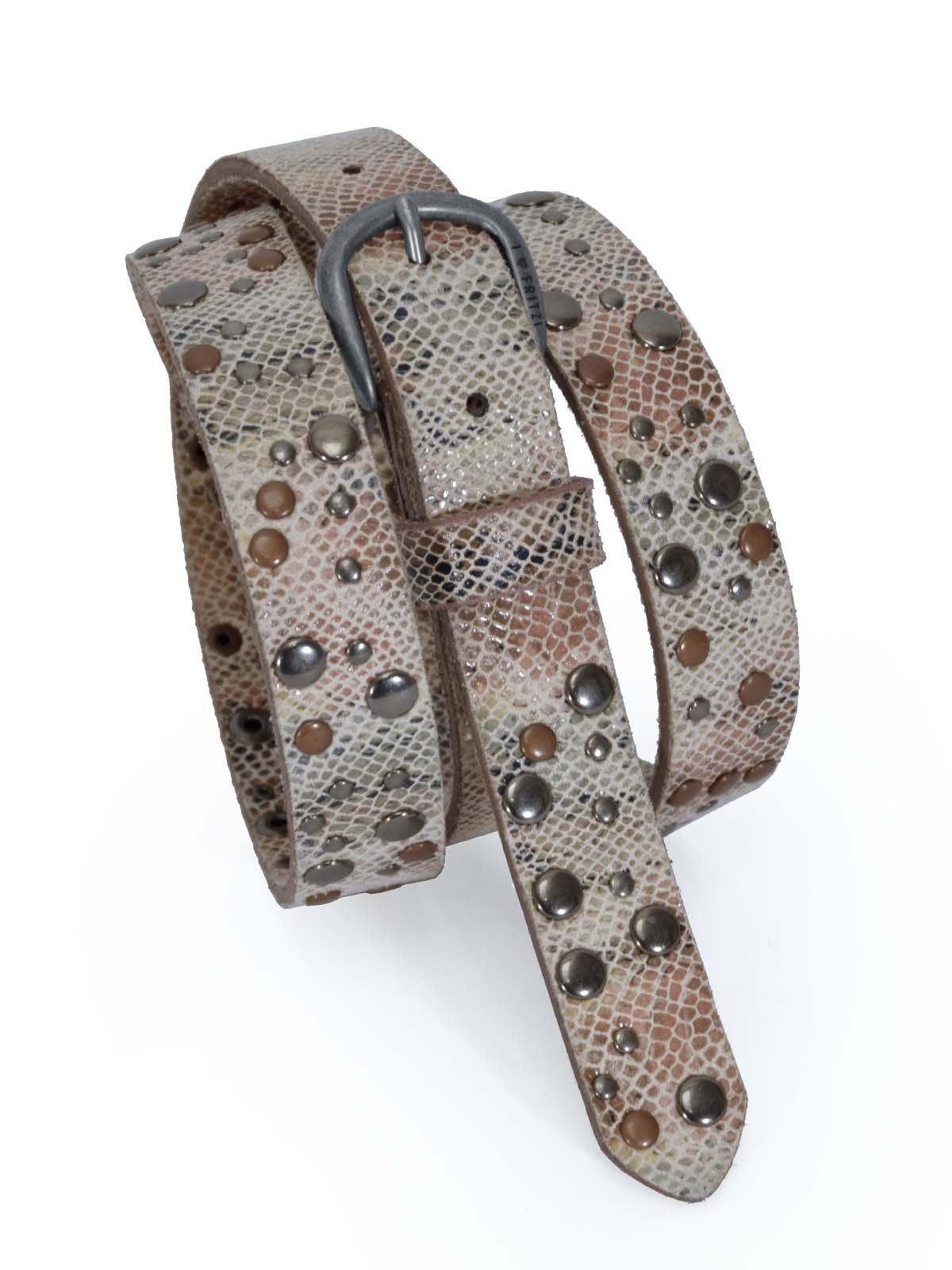 Fritzi aus Preußen Taillengürtel Fritzi-Belt-Brisbane-Beige-Kroko-3 cm Dorn BW85