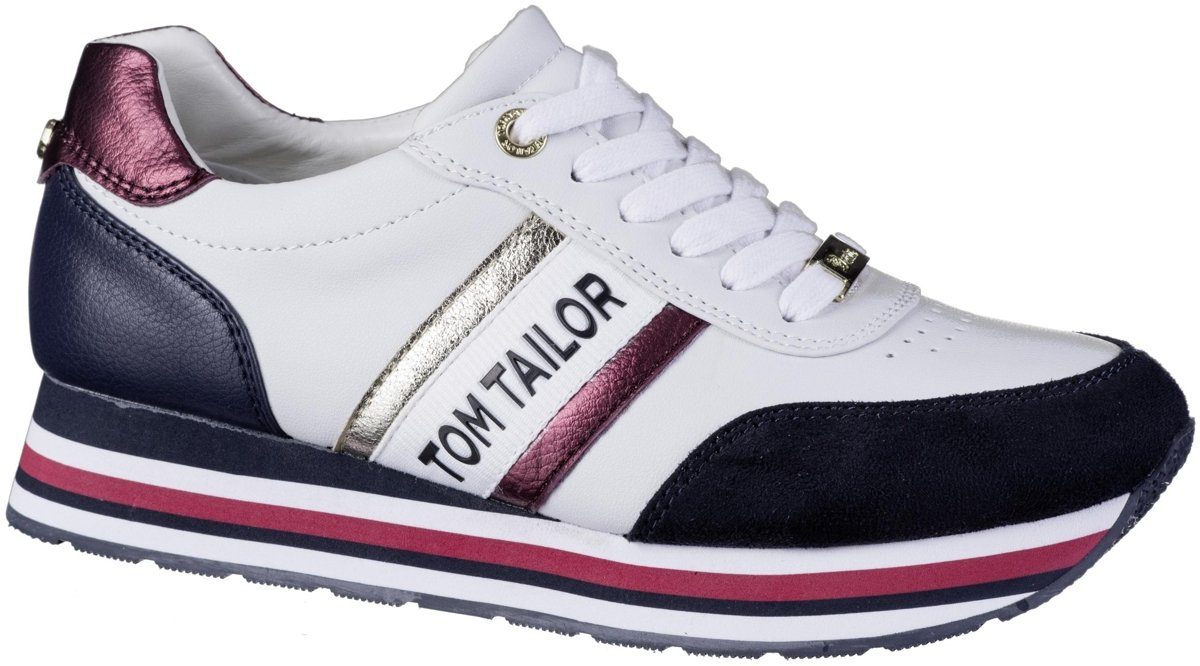 TOM TAILOR »TOM TAILOR Damen Leder Imitat Sneakers egg, Meshfutter, weiches  Fußbett« Plateausneaker