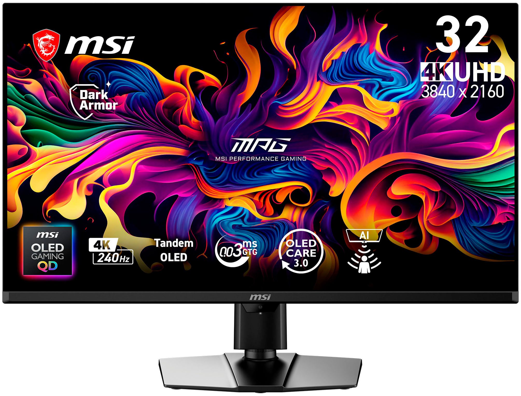 MSI MPG 322UR QD-OLED X24 Gaming-Monitor (80 cm/32 ", 3840 x 2160 px, 4K Ultra HD, 0,03 ms Reaktionszeit, 240 Hz, QD-OLED)