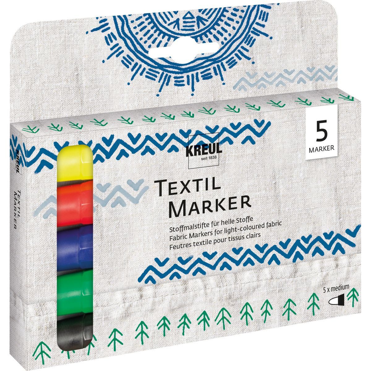 C. KREUL Textilmarker KREUL Textil Marker medium 5er Set