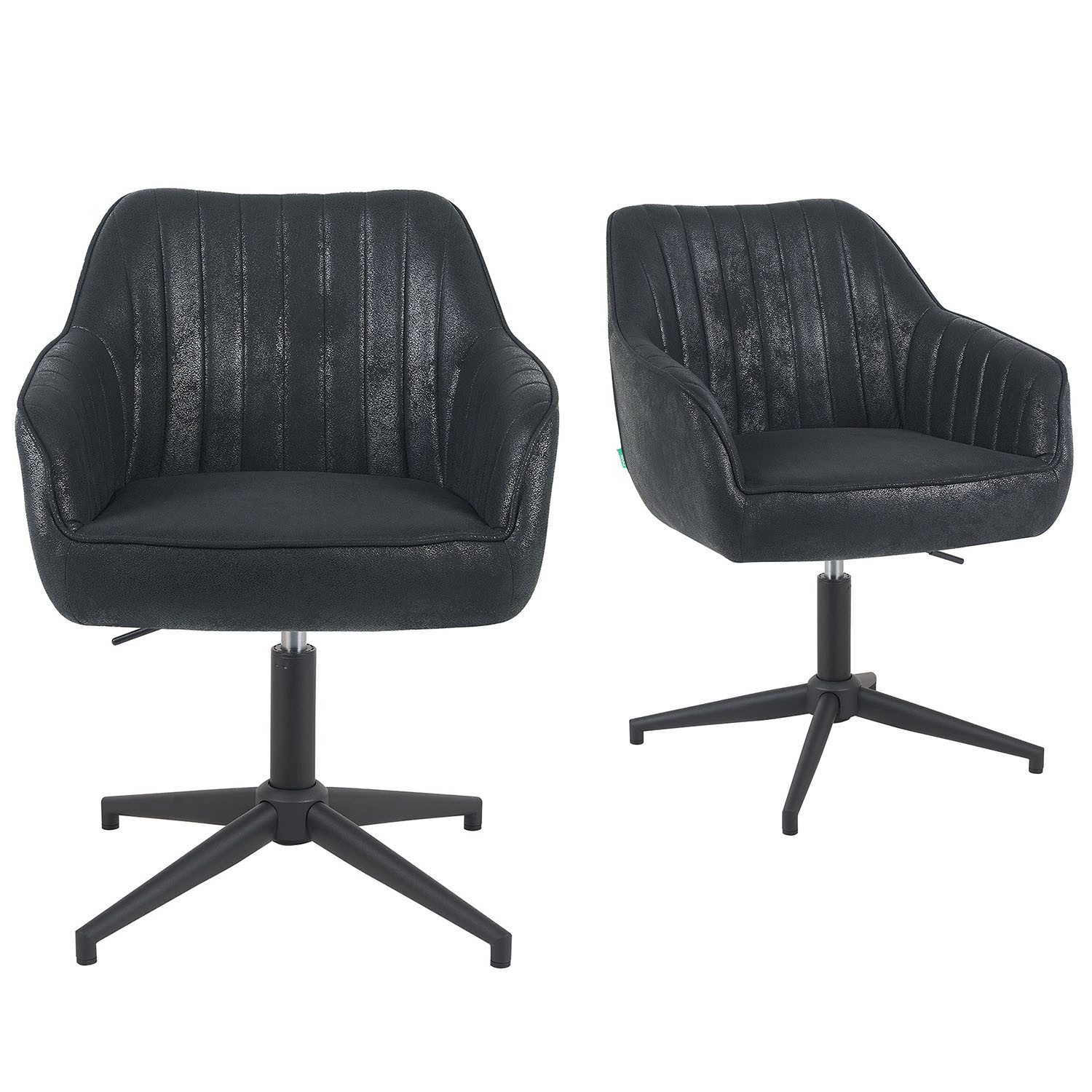 DUBI Möbel Polsterstuhl Mika-Maya, Federkern, 360° drehbar & höhenverstellbar im 2er-Set