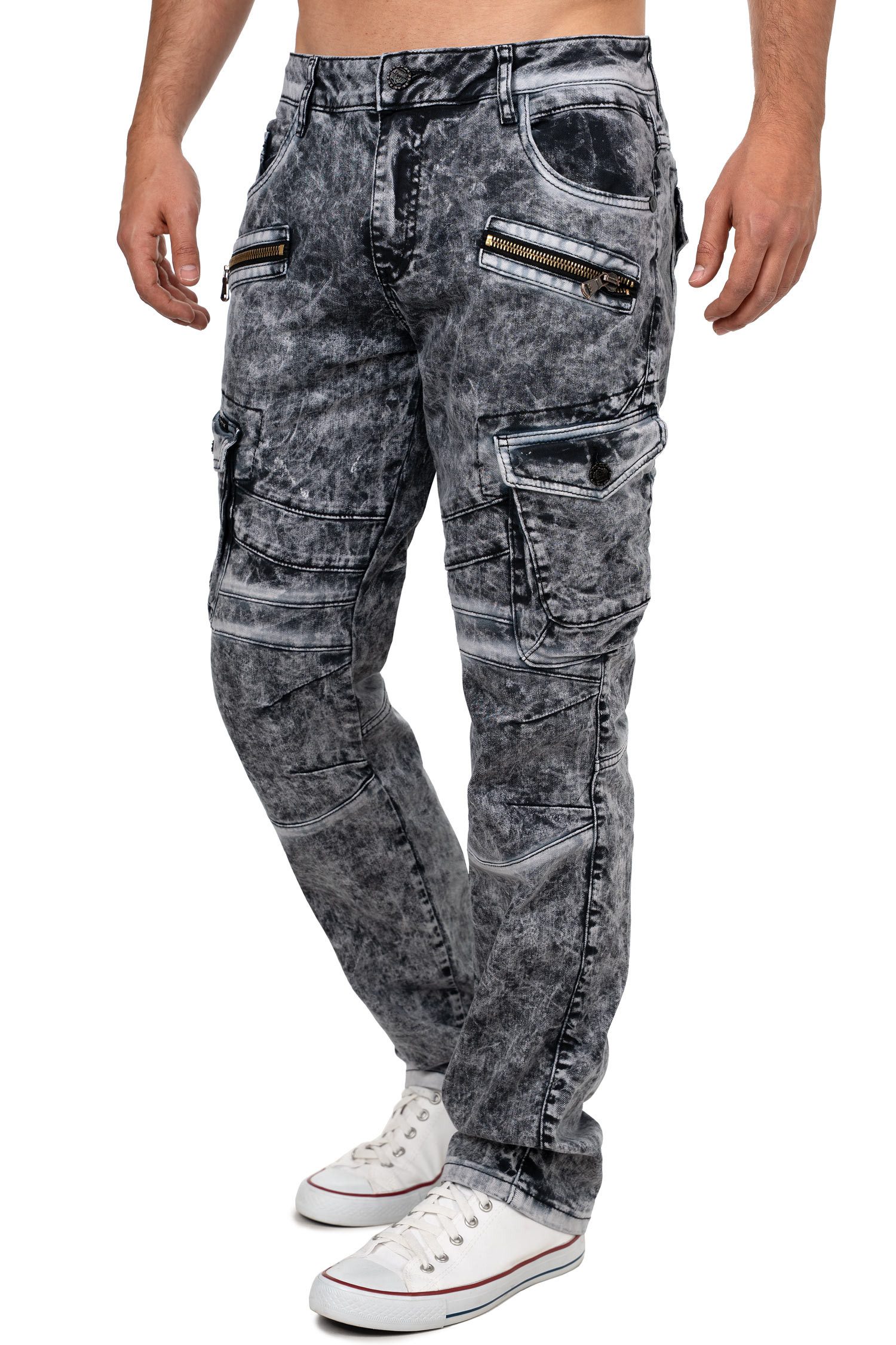 Cipo & Baxx Bikerjeans Herren Hose Stonewashed BA-CD780 Used-Waschung im Ma günstig online kaufen