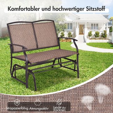 COSTWAY Gartenbank, 2-Sitzer Schaukelbank, bis 180kg, 105x71,5x93cm