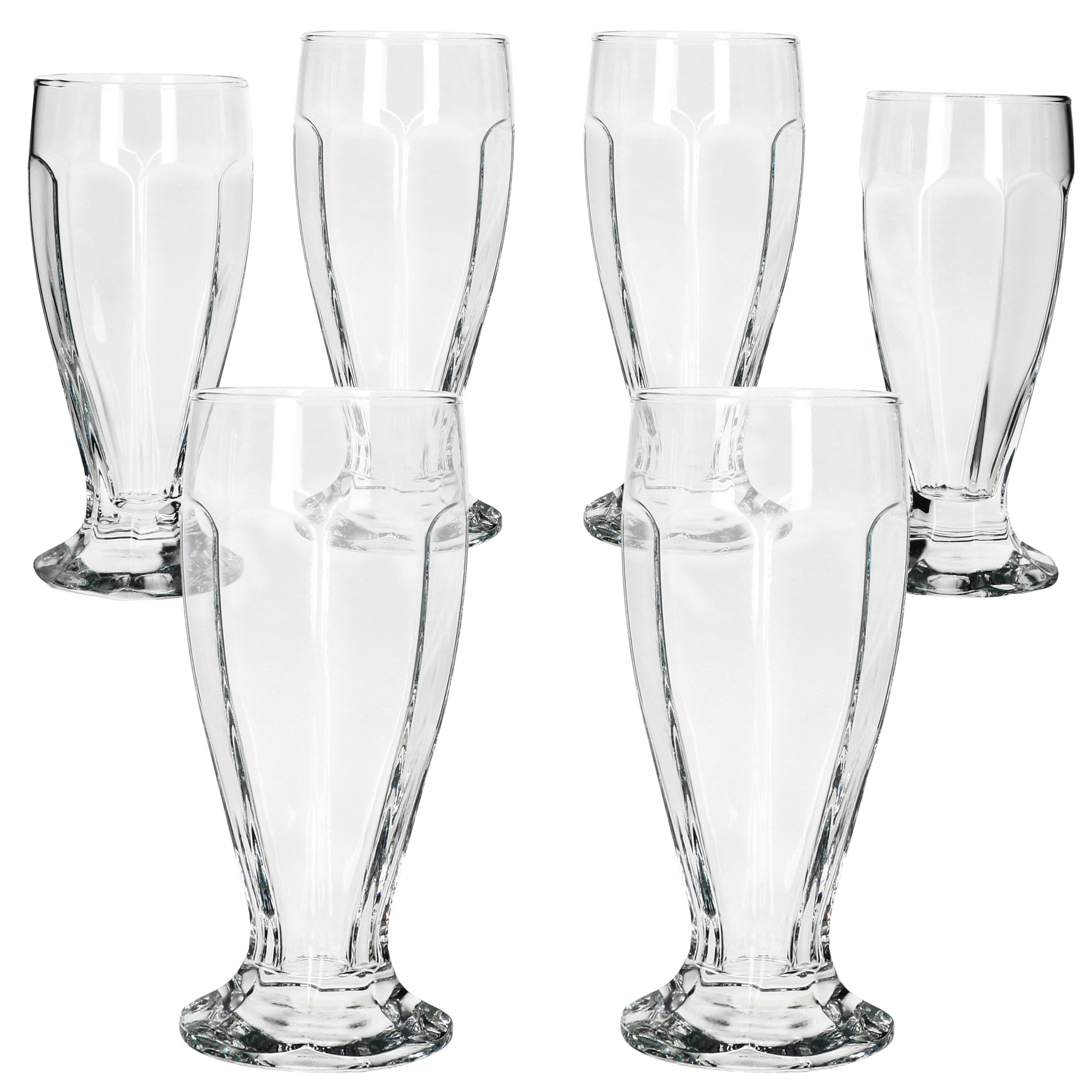 MamboCat Eisschale 6x LONDON Eisbecher mit Fuß 350ml klar hohe Eiskaffeebecher Shake, Glas