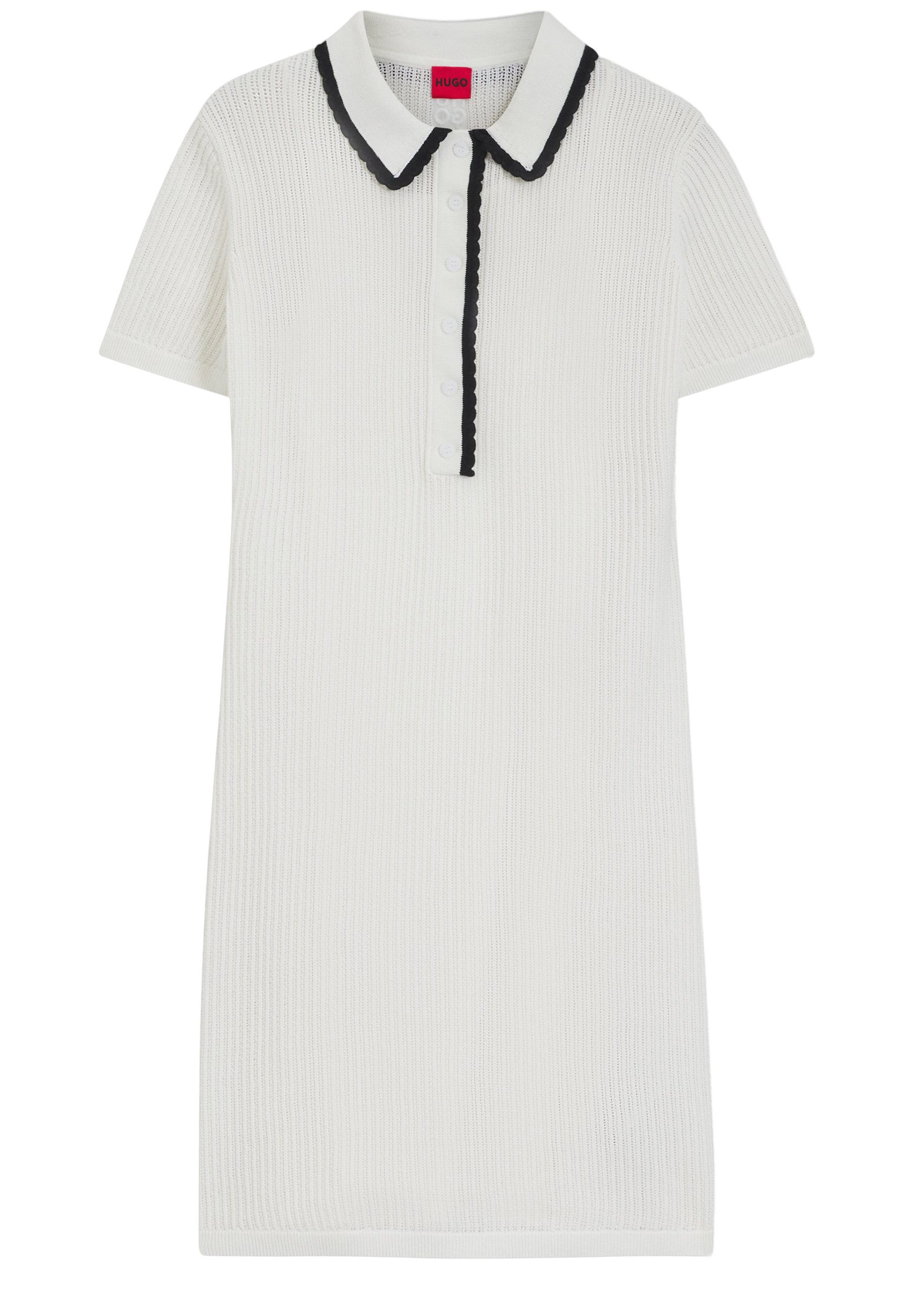 HUGO Jerseykleid Slysy aus Baumwolle mit Polokragen (1-tlg)