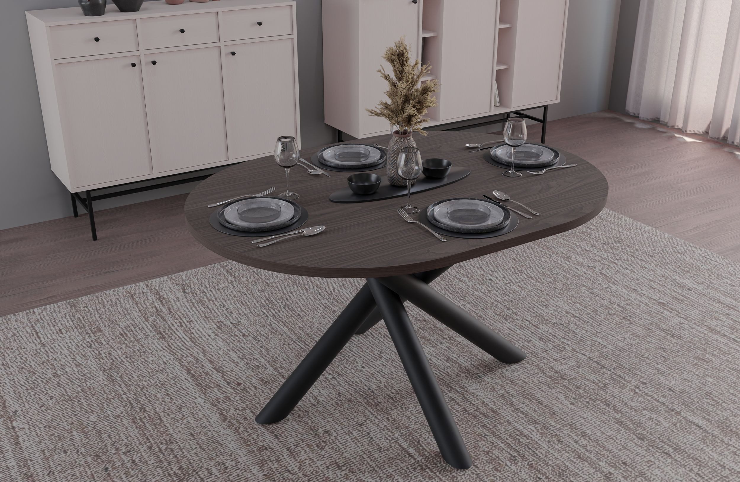 Küchen-Preisbombe Esstisch Oslo Esstisch Tisch oval 138x100cm Wohnzimmer Esszimmer Spider Gestell