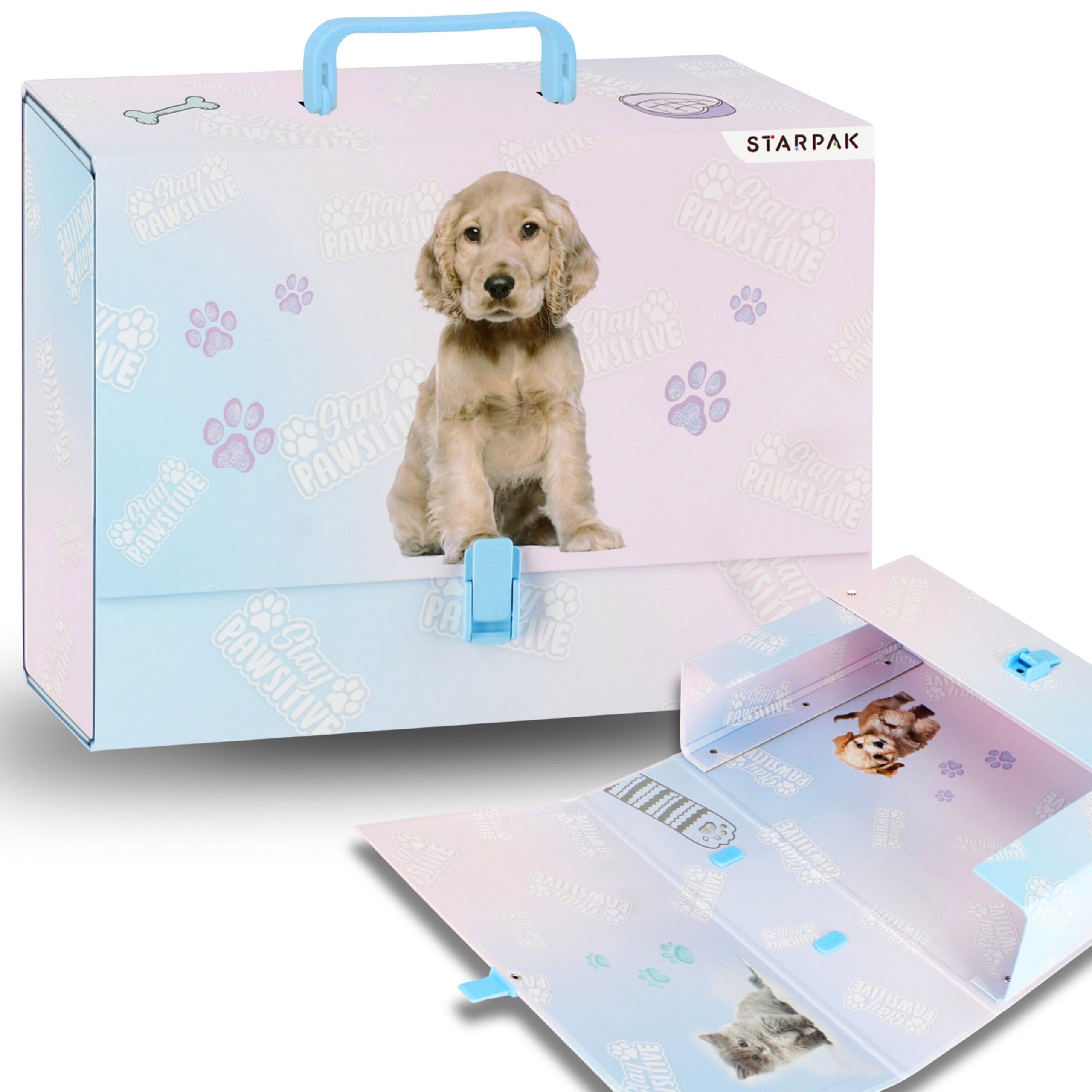 Sarcia.eu Handarbeitskoffer Kinder Handarbeitskoffer mit Griff, Hund A4 9,5 cm