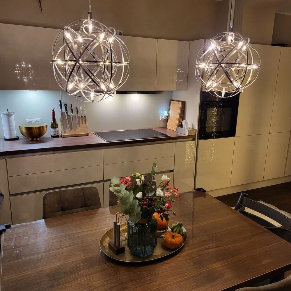 s.luce Pendelleuchte LED Hängeleuchte Atom Dimmbar Chrom, Warmweiß günstig online kaufen