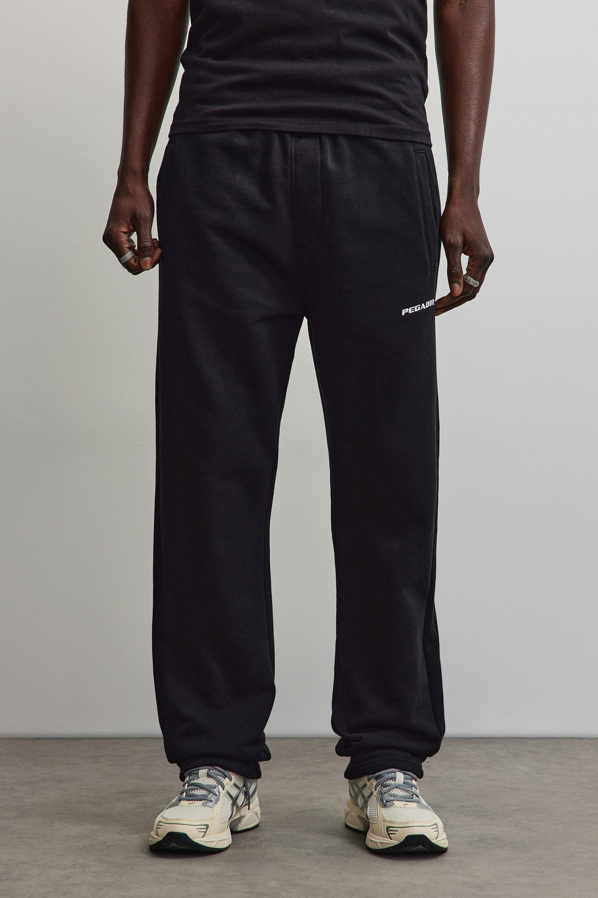 PEGADOR Sweathose Logo Wide Sweat Pants Baumwollmischung, weit