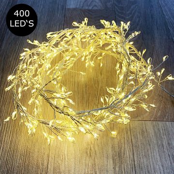 Mojawo Lichtervorhang 400er LED - Tropfen-Lichterkette warmweiß mit 8 Funktionen für Innen