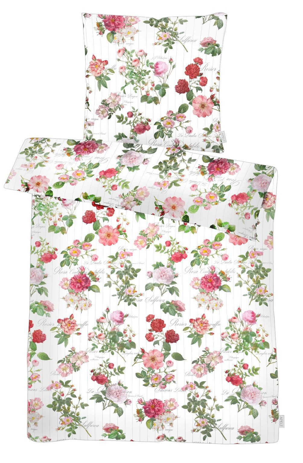 APELT Bettwäsche Laura Gots, Satin (Bio-Baumwolle), modisches Rosenallover