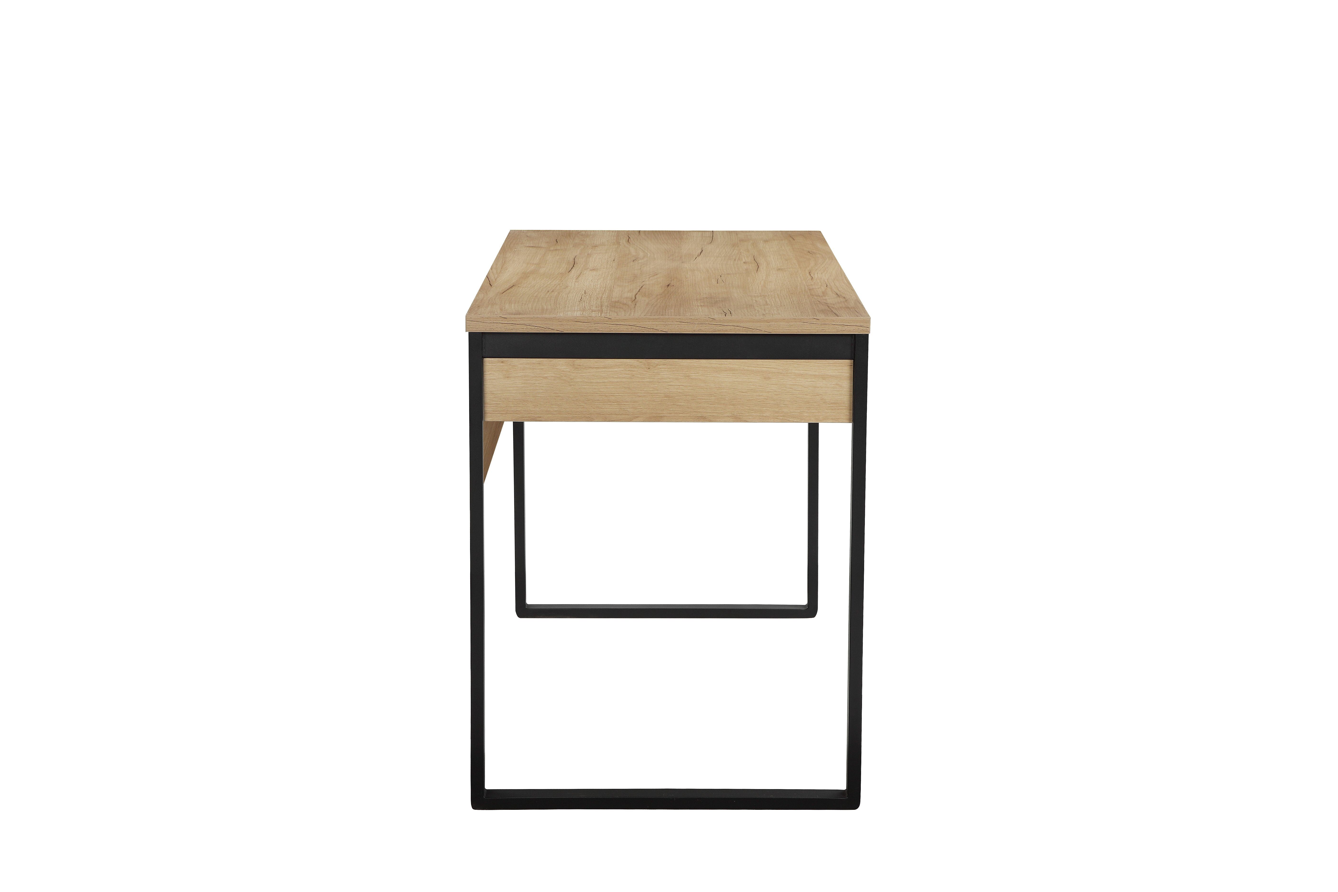 im & Computertisch Design, Moid, Metallbeinen of Schublade 120 | Style eiche Breite modernen cm, mit eiche/schwarz Places Schreibtisch