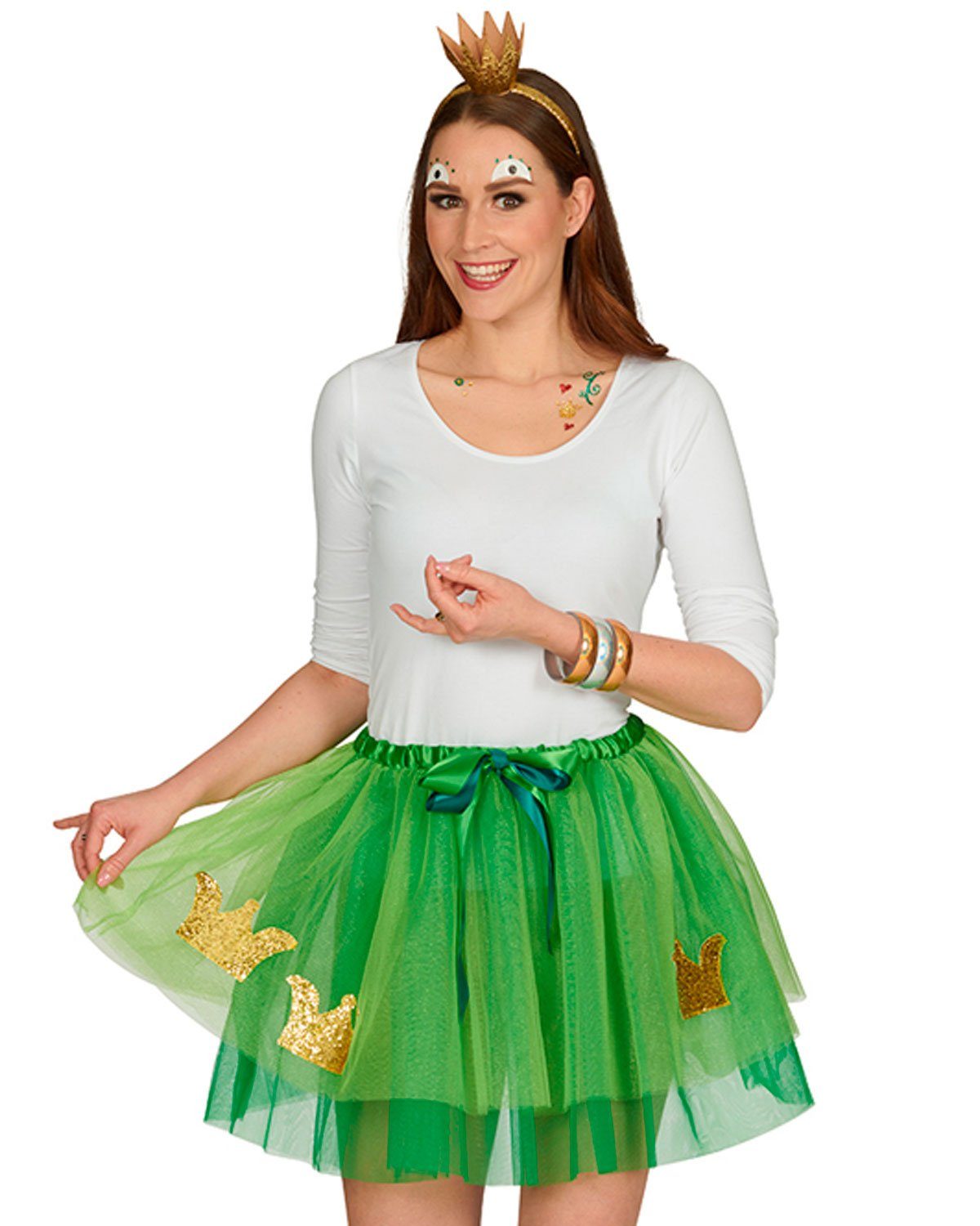 Das Kostümland Kostüm Froschkönig Tutu Petticoat Rock für Damen - 45cm