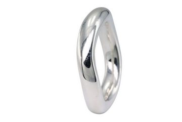 SILBERMOOS Silberring Bandring "Schlicht und Gewellt", 925 Sterling Silber