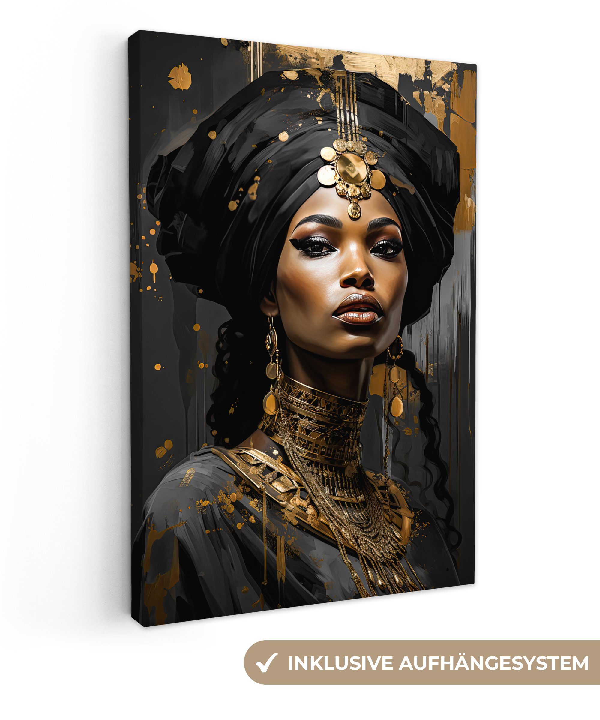 OneMillionCanvasses® Leinwandbild Frau - Gold - günstig online kaufen