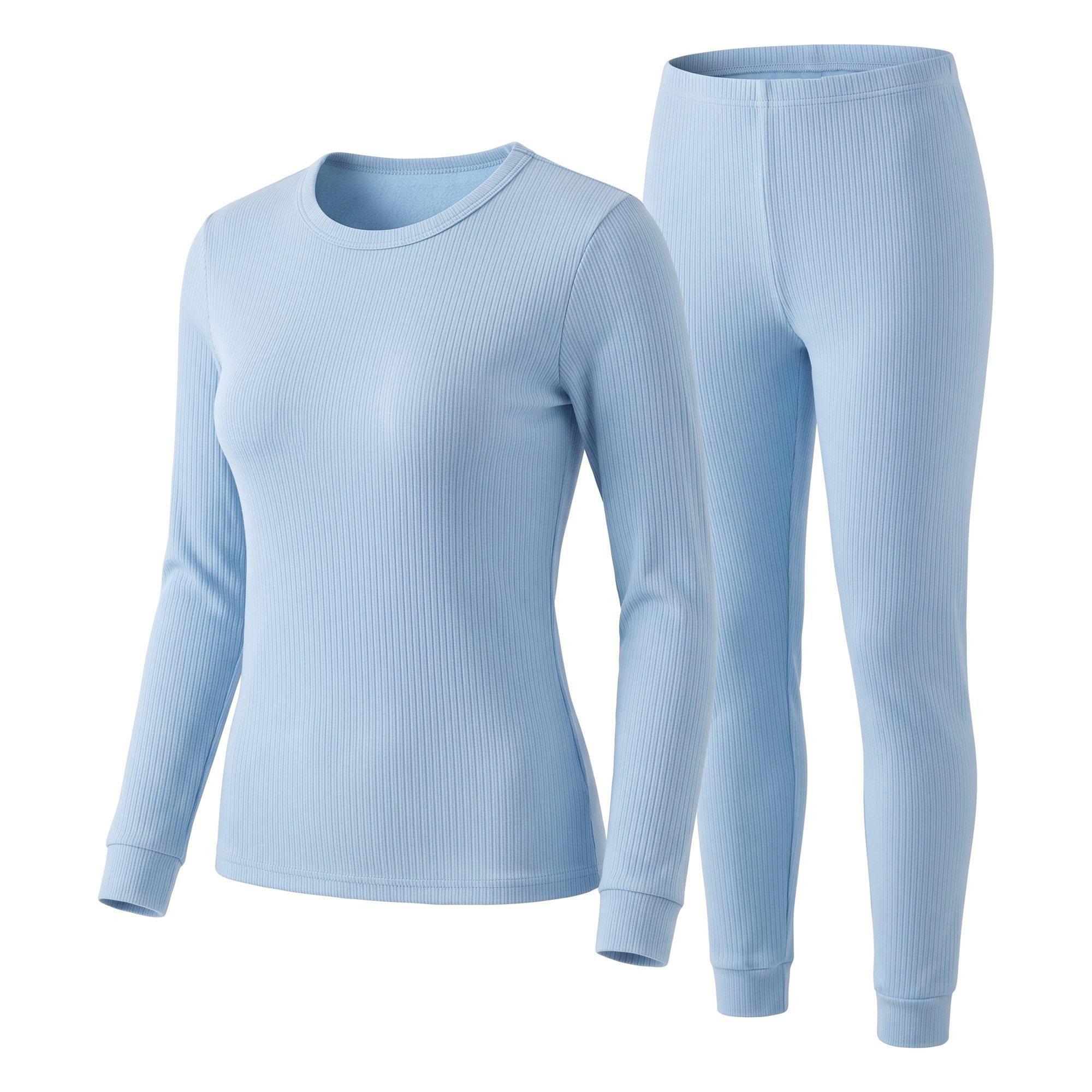 Black Snake Thermounterwäsche-Set für Damen aus Rippstrick mit Innenfleece, warme Skiunterwäsche, 2-St., Funktionswäsche für Skitag, Winterspaziergang und kalte Tage