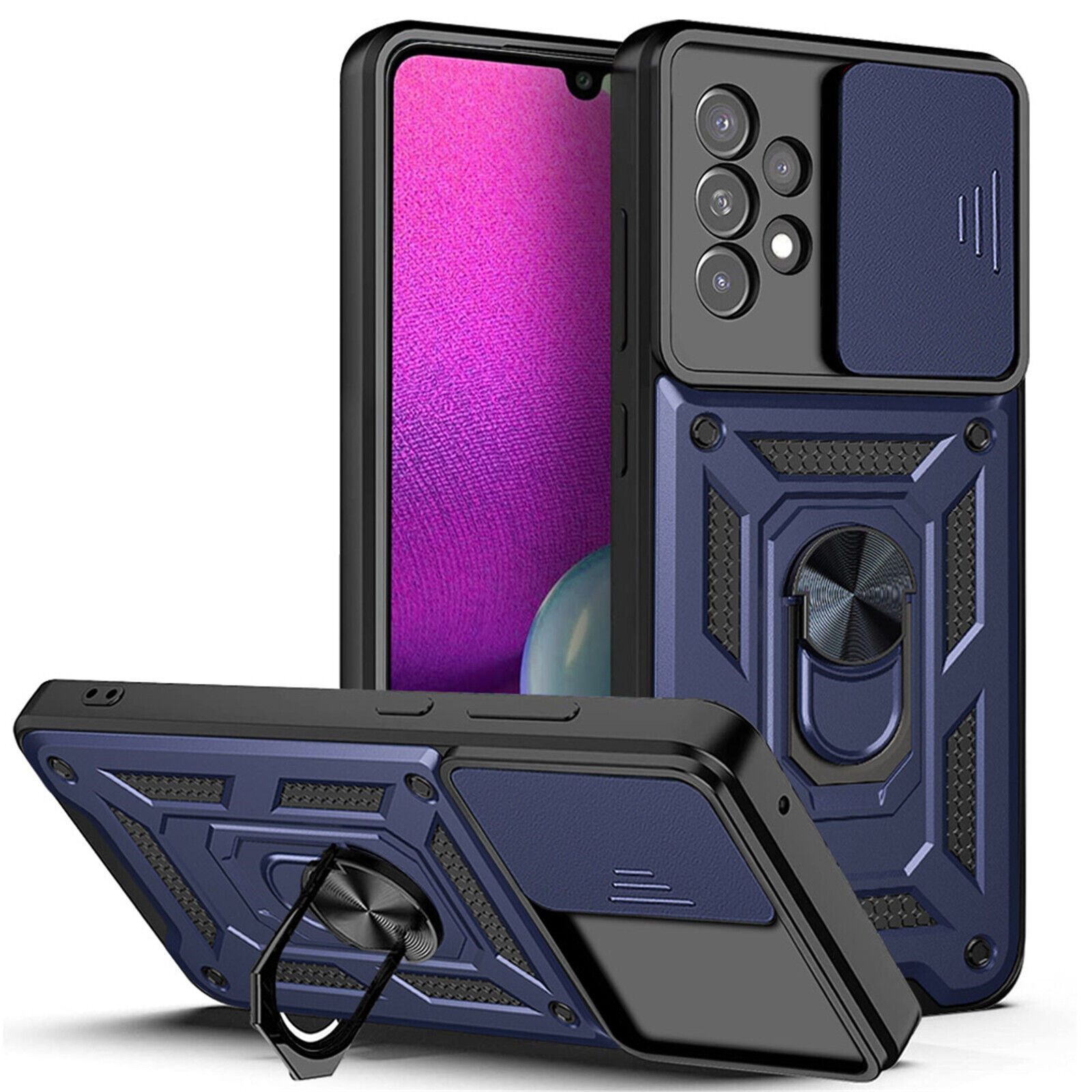 betterfon Handyhülle Panzerhülle für Samsung Galaxy A23 5G mit Kameraschutz & Ringhalter, Outdoorhülle mit Smartstand und Silikonkern