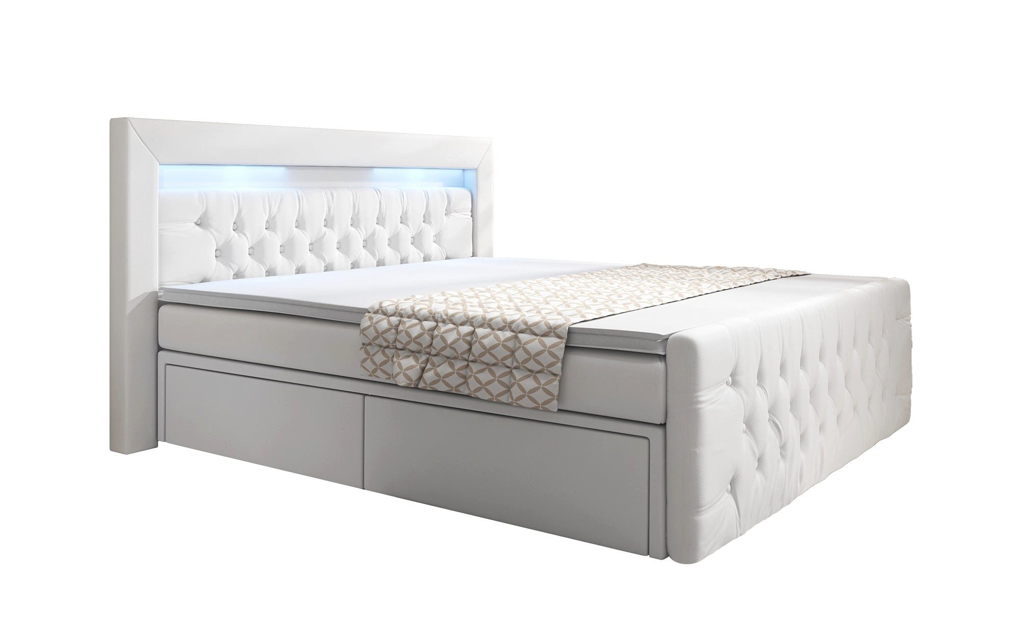 Luxusbetten24 Boxspringbett Menzogna, mit LED-Beleuchtung und günstig online kaufen