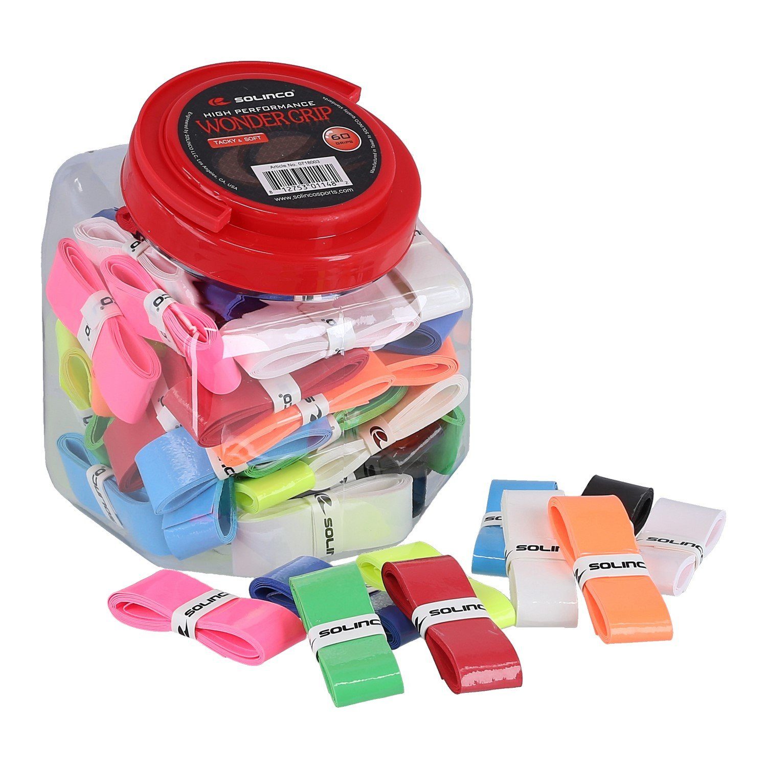 Solinco Griffband Overgrip Wonder 0.6mm (Tacky und Soft) bunt sortiert 60er Box