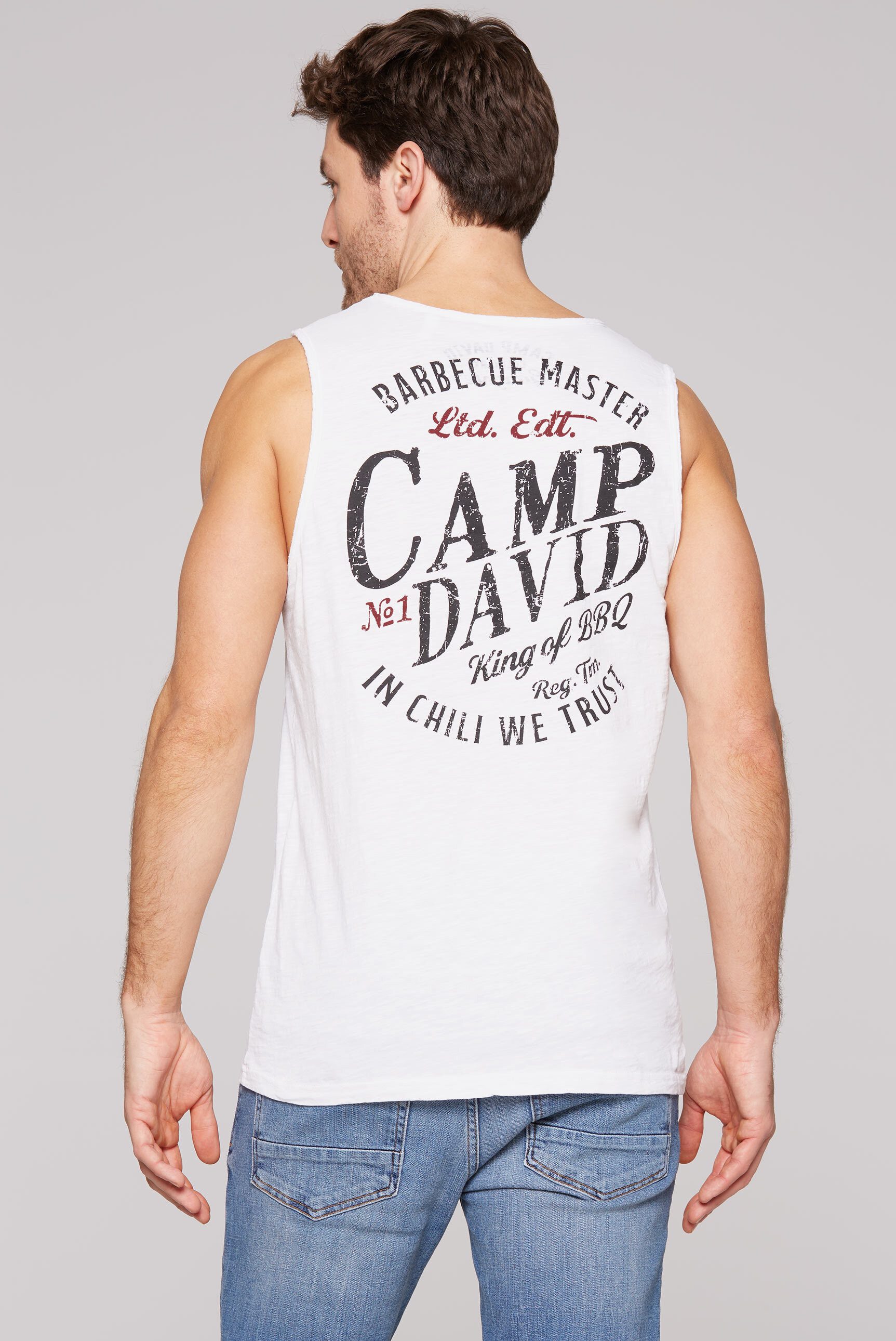 CAMP DAVID Tanktop mit offenen Kanten günstig online kaufen